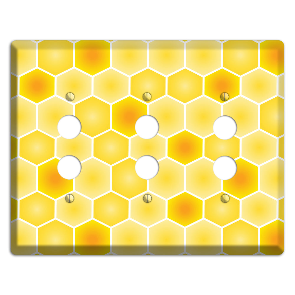 Liquid Gold Lattice 3 Pushbutton Wallplate