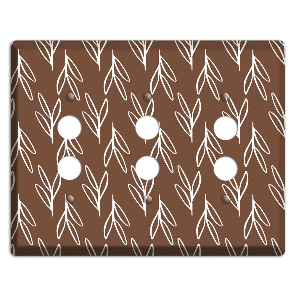 Wheat & Shadow 3 Pushbutton Wallplate