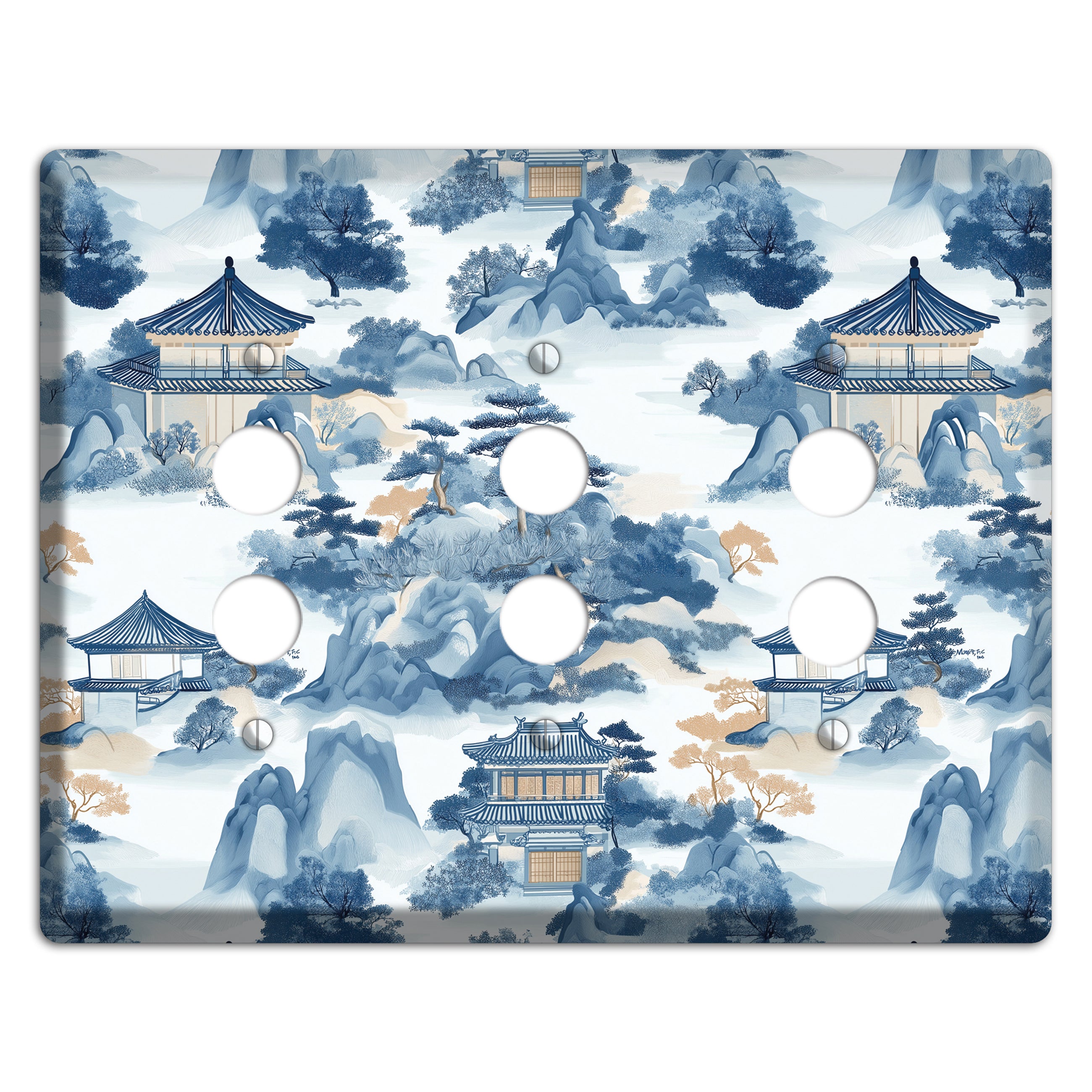 Jade Mountain Retreat 3 Pushbutton Wallplate