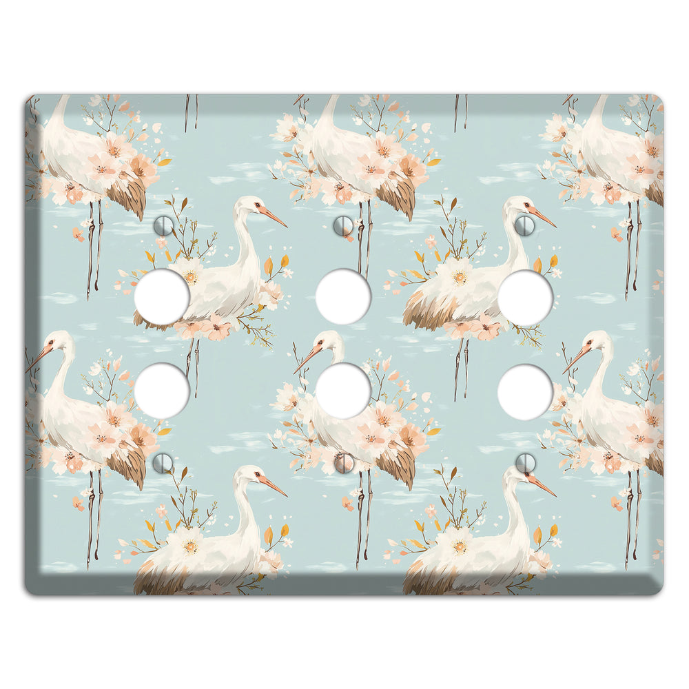 Celadon Crane Reverie 3 Pushbutton Wallplate