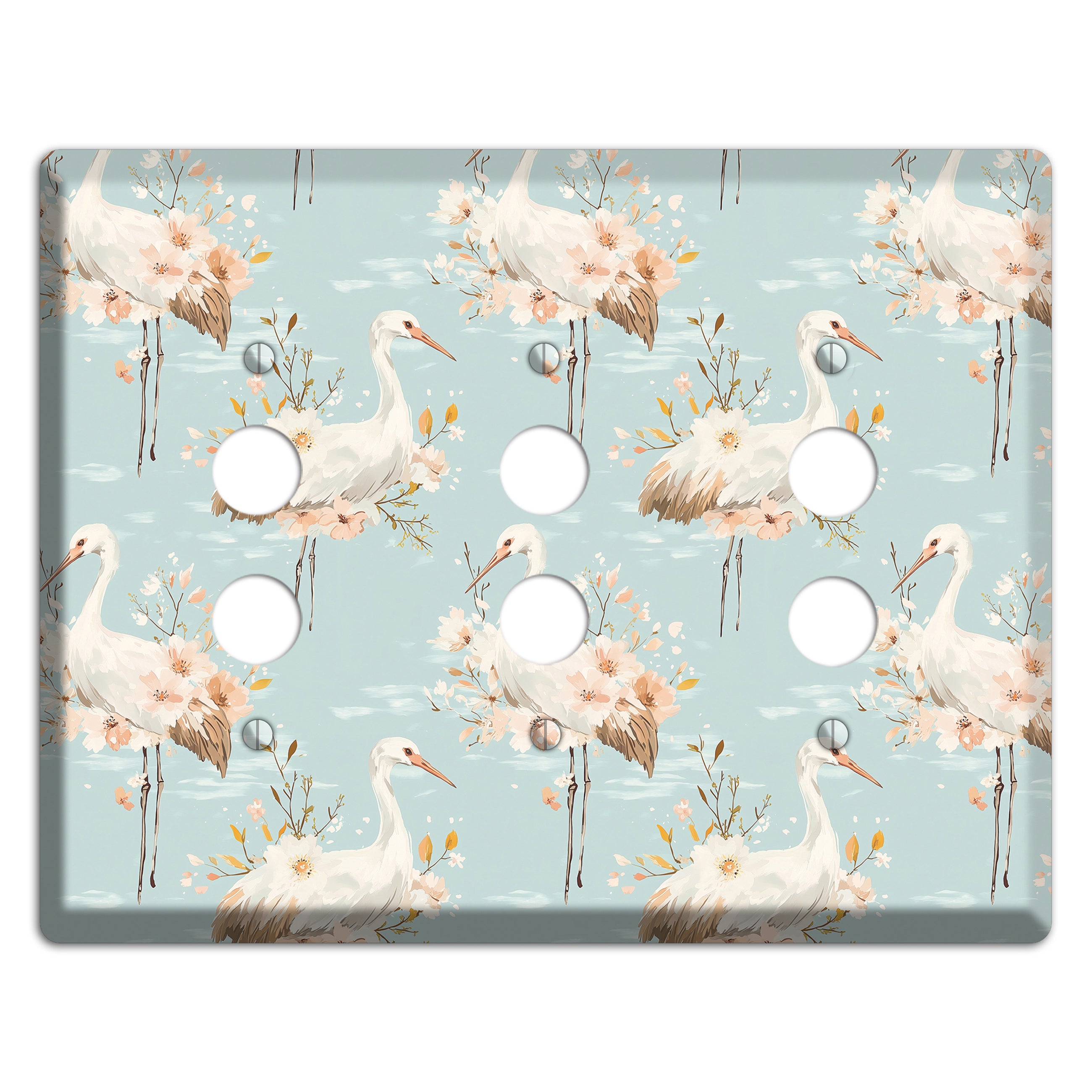 Celadon Crane Reverie 3 Pushbutton Wallplate