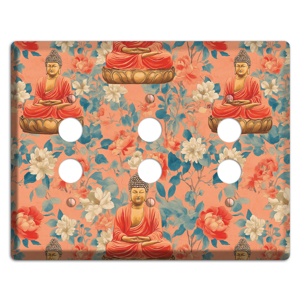 Lotus & Coral 3 Pushbutton Wallplate