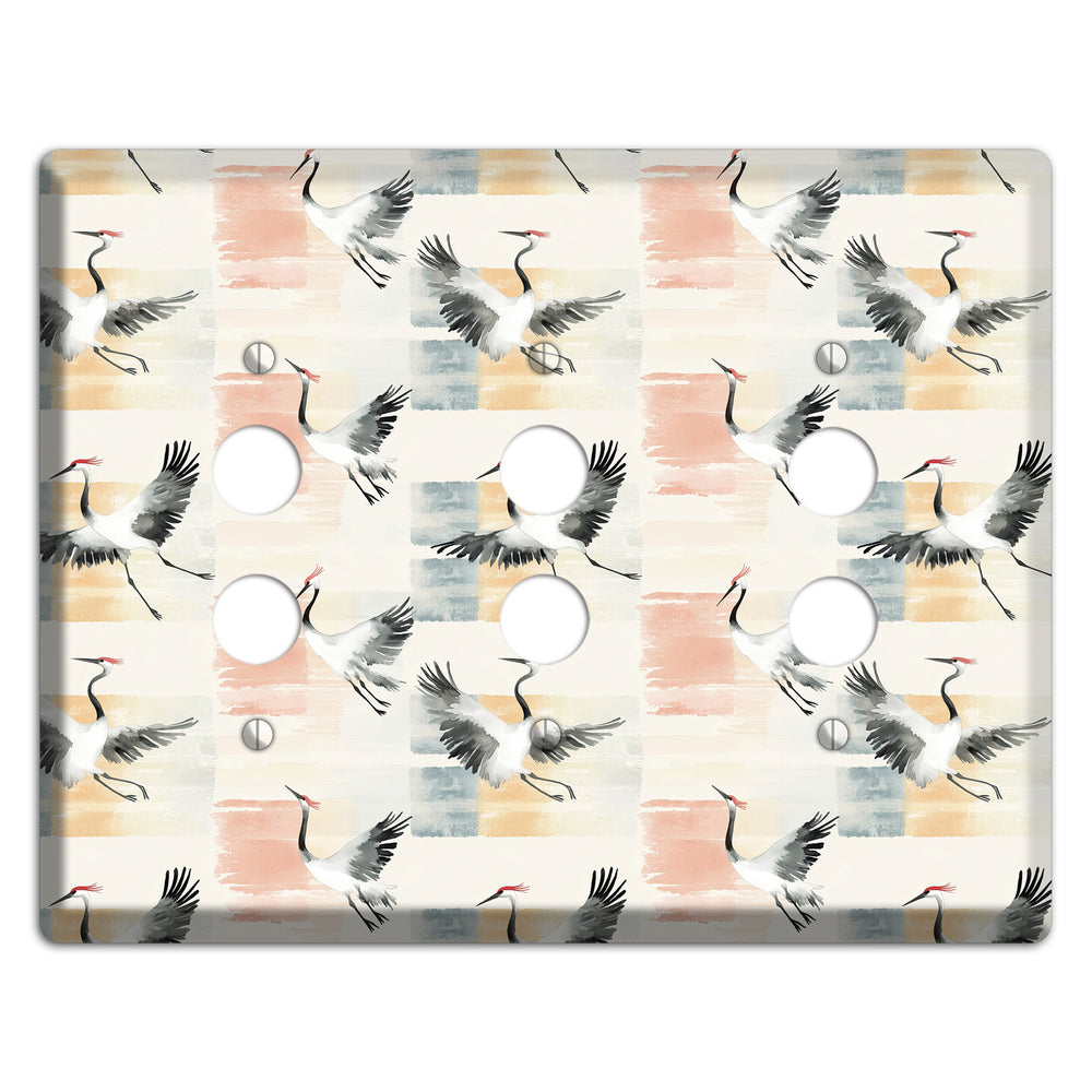 Blush Patchwork Flight 3 Pushbutton Wallplate
