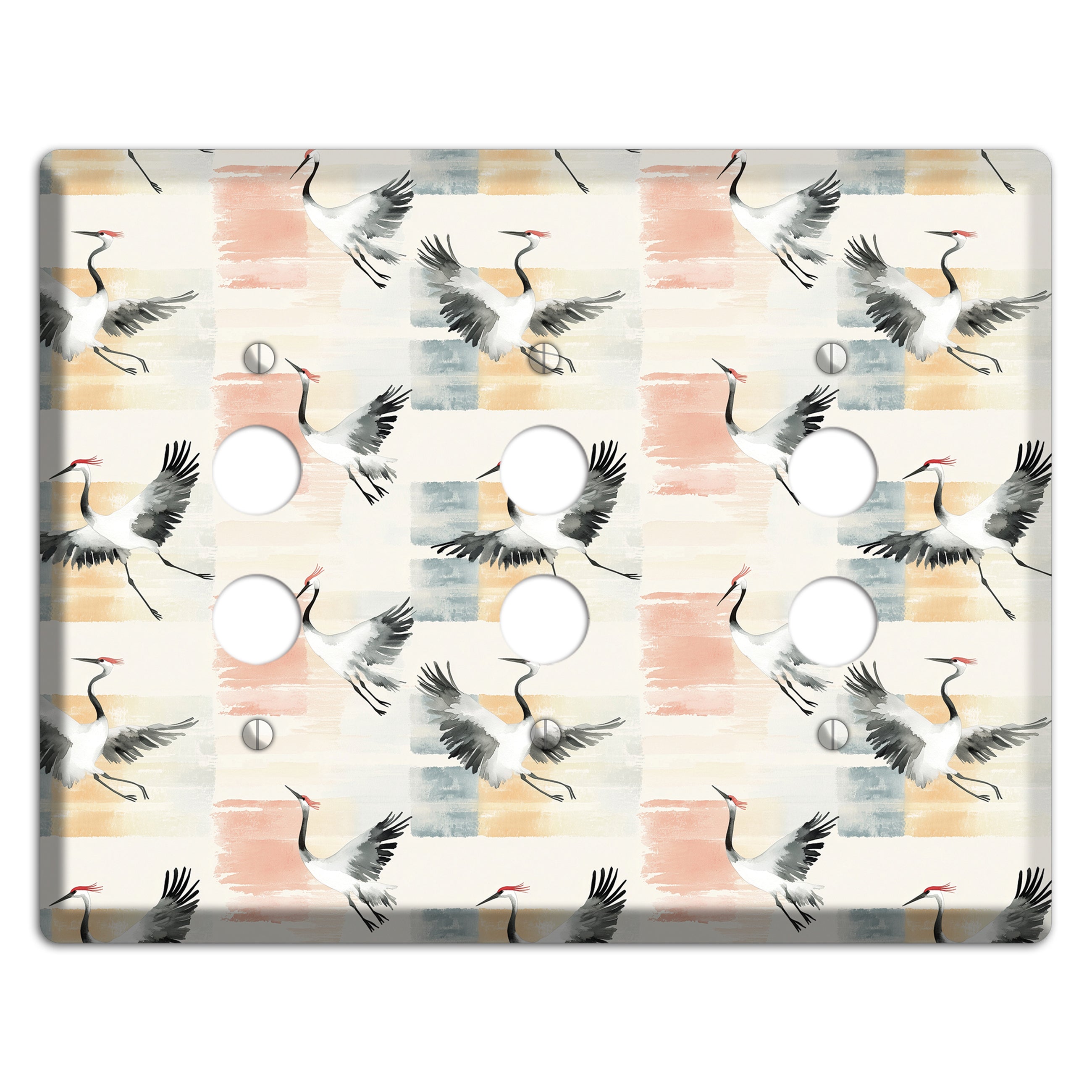 Blush Patchwork Flight 3 Pushbutton Wallplate