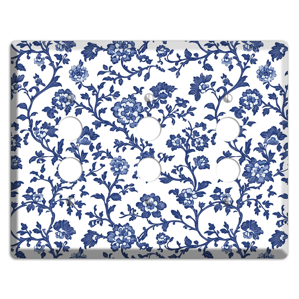Porcelain Vine Reverie 3 Pushbutton Wallplate