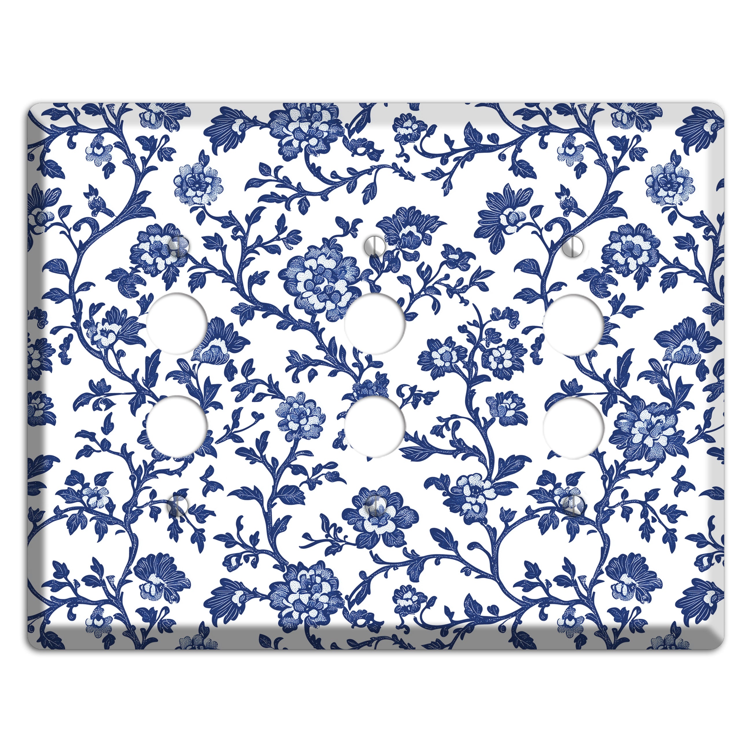 Porcelain Vine Reverie 3 Pushbutton Wallplate