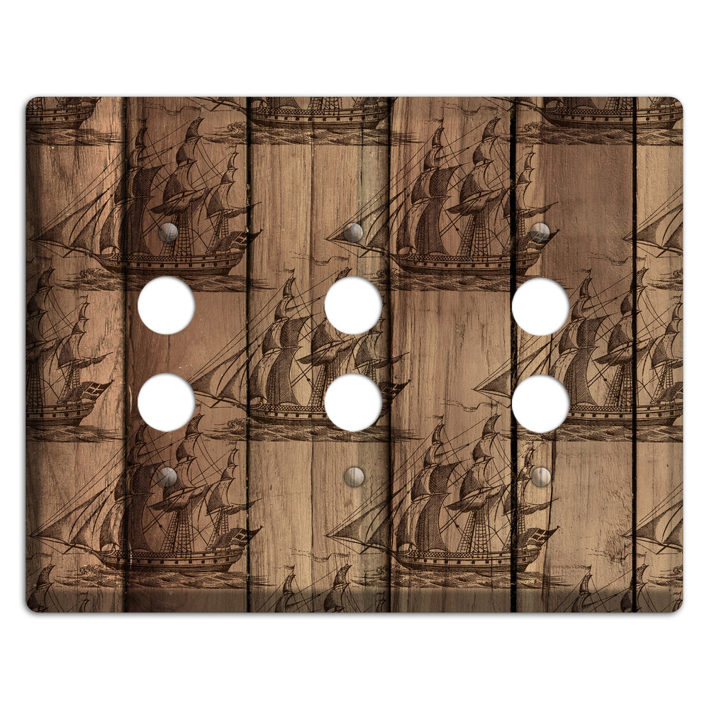 Tall Ships & Timber 3 Pushbutton Wallplate