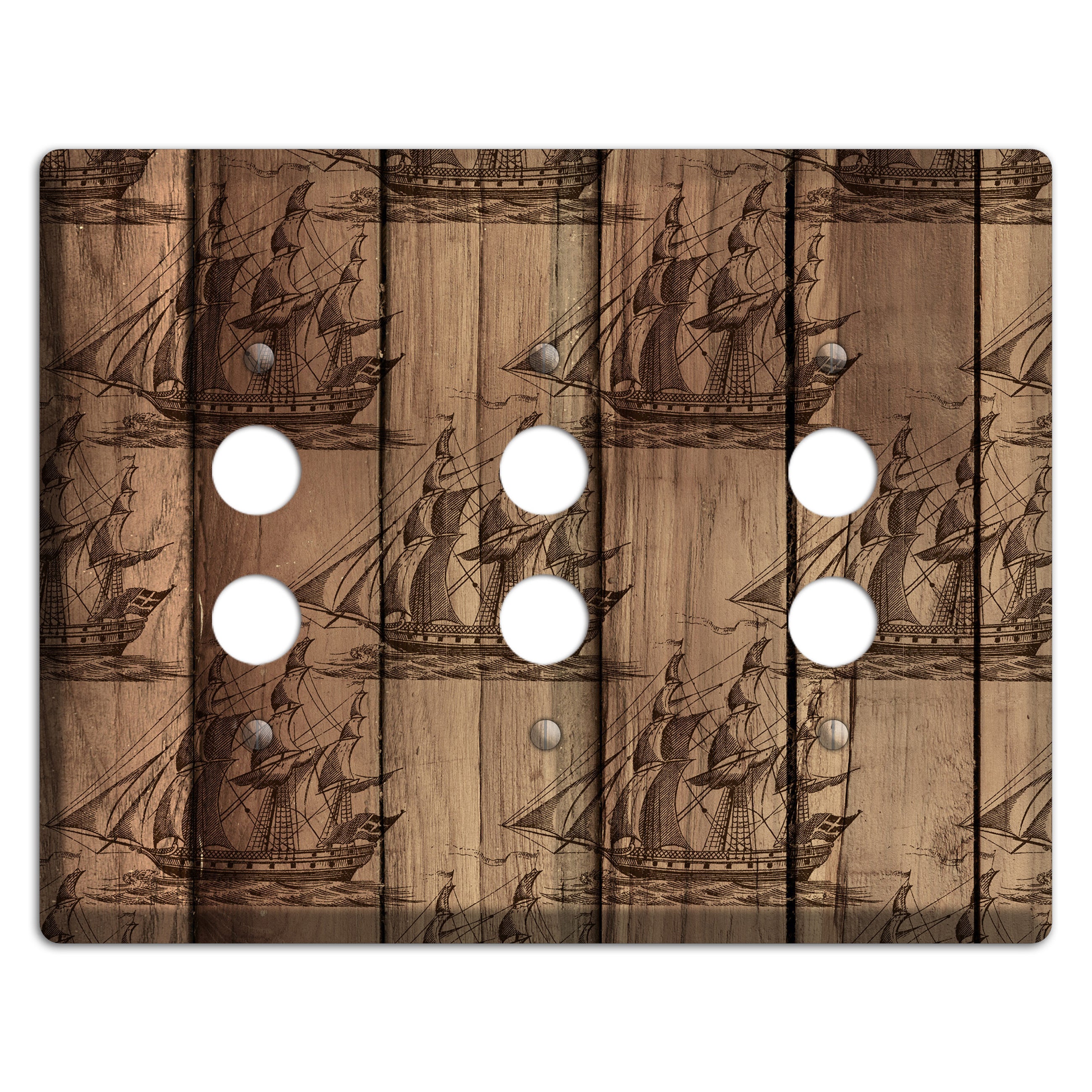 Tall Ships & Timber 3 Pushbutton Wallplate