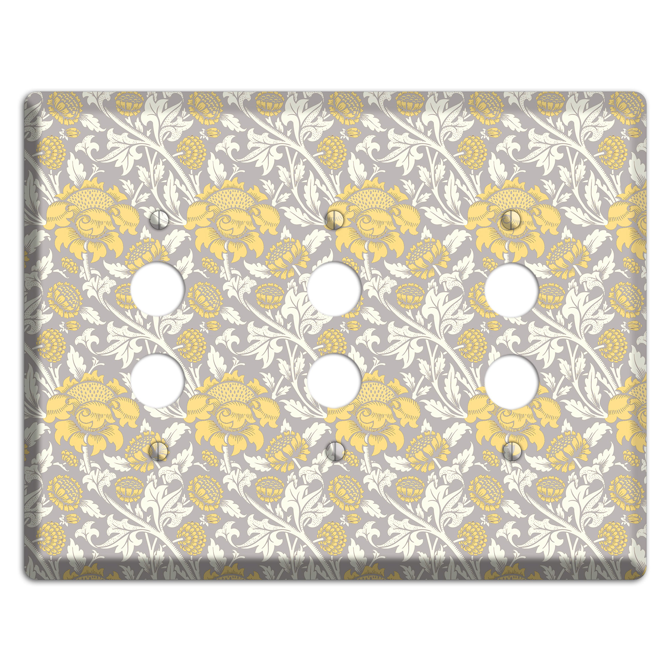 Golden Peony Lace 3 Pushbutton Wallplate