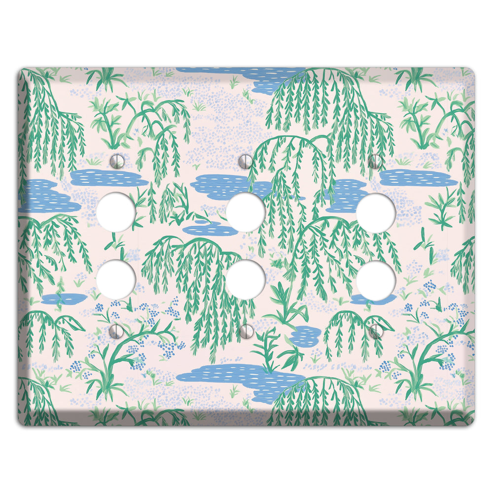 Willow & Still Water 3 Pushbutton Wallplate