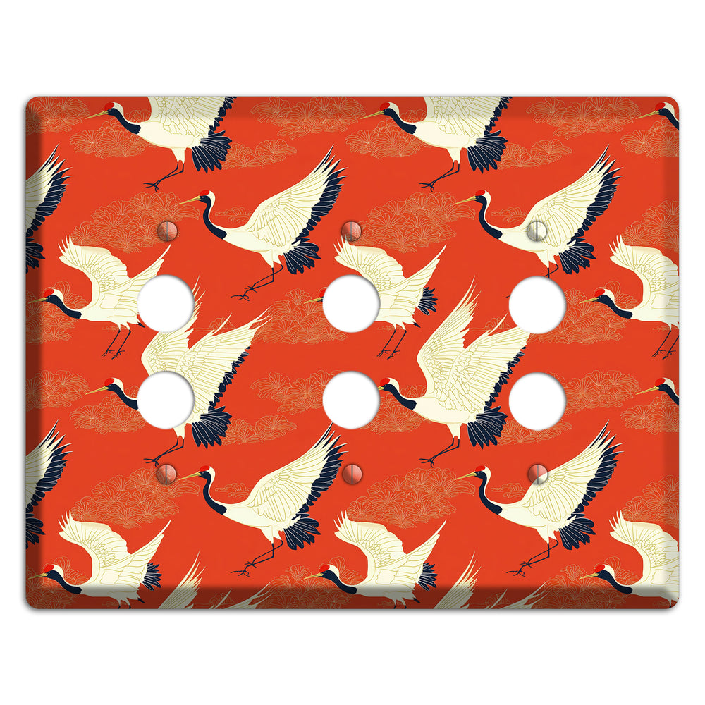 Vermillion Crane Flight 3 Pushbutton Wallplate