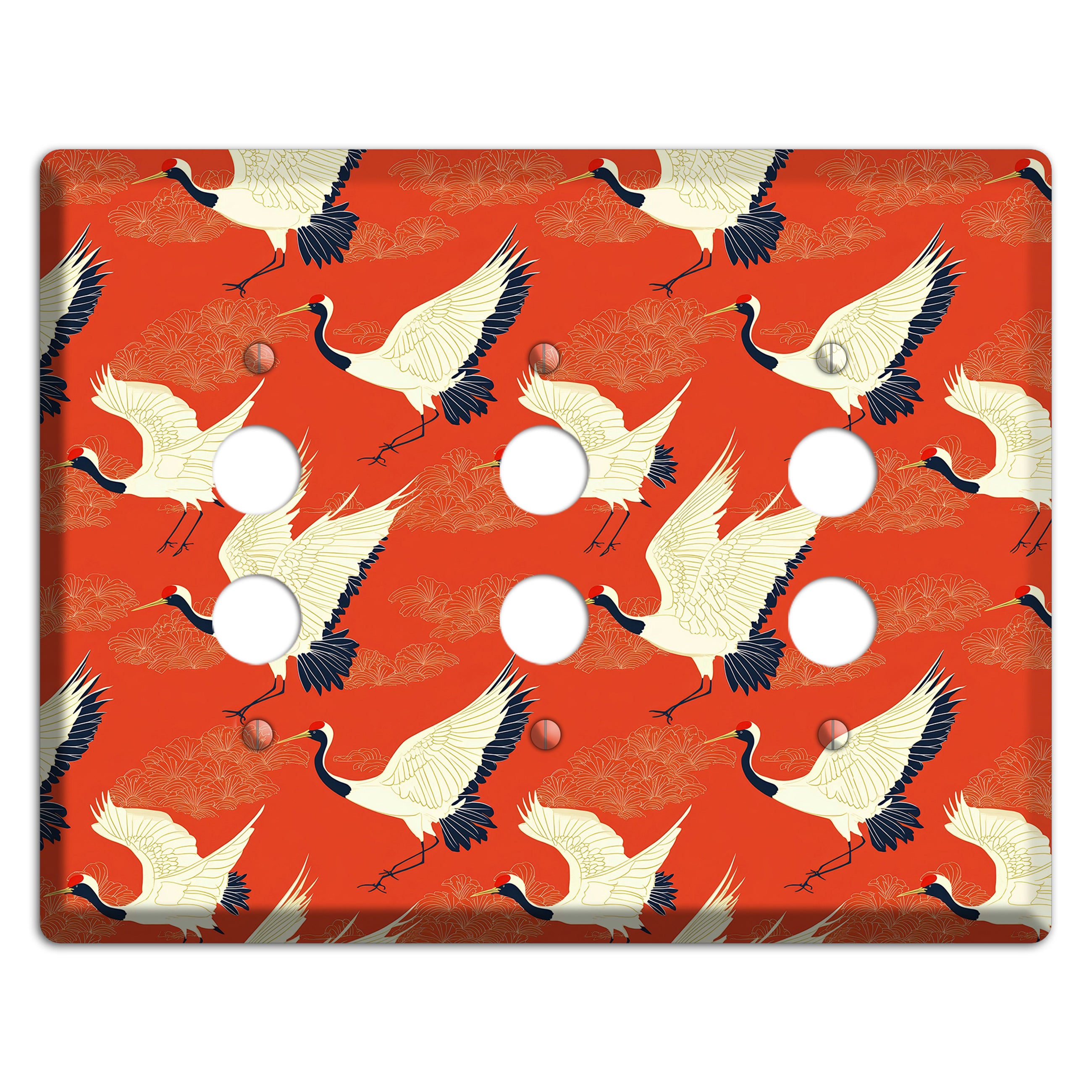 Vermillion Crane Flight 3 Pushbutton Wallplate