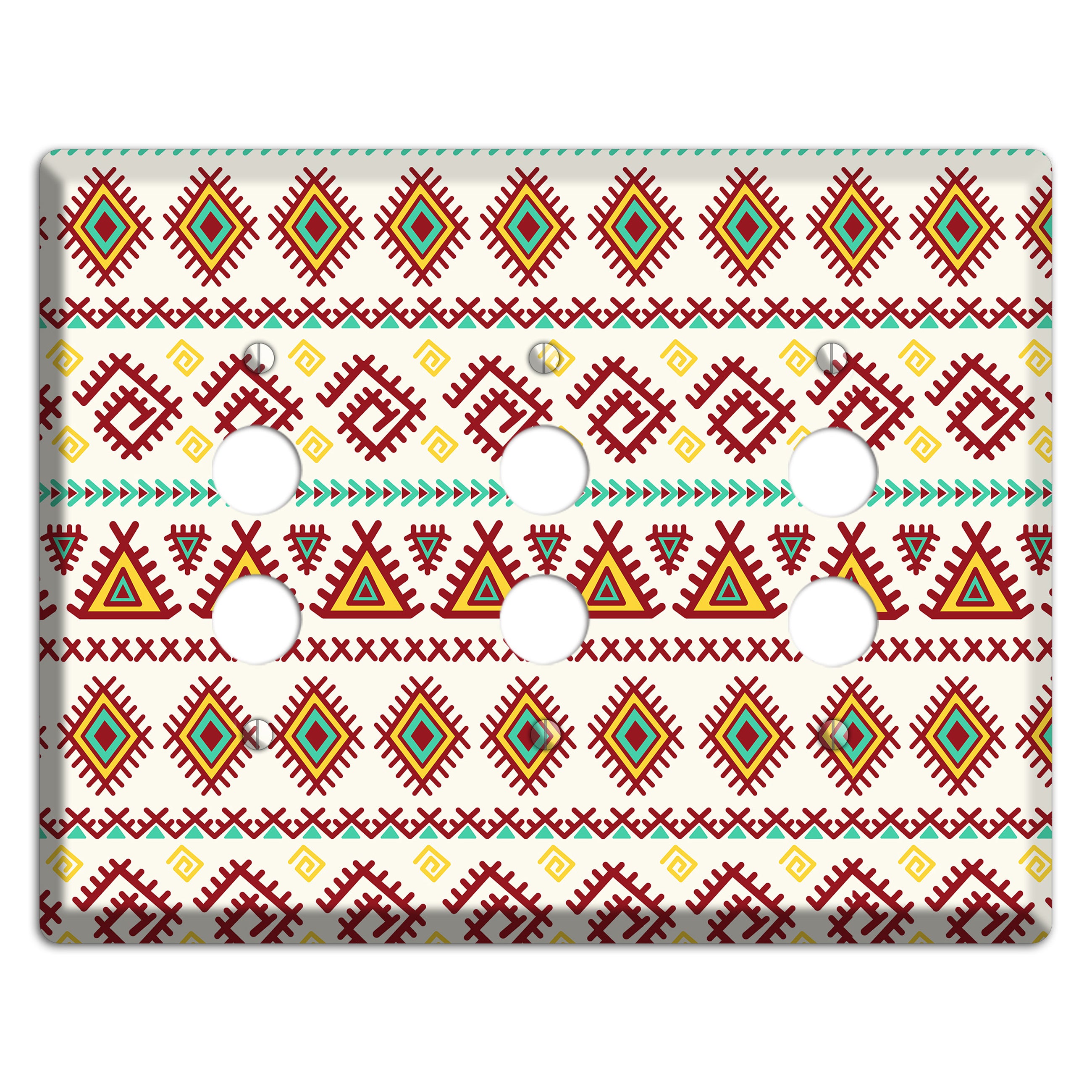 Crimson Tapestry 3 Pushbutton Wallplate
