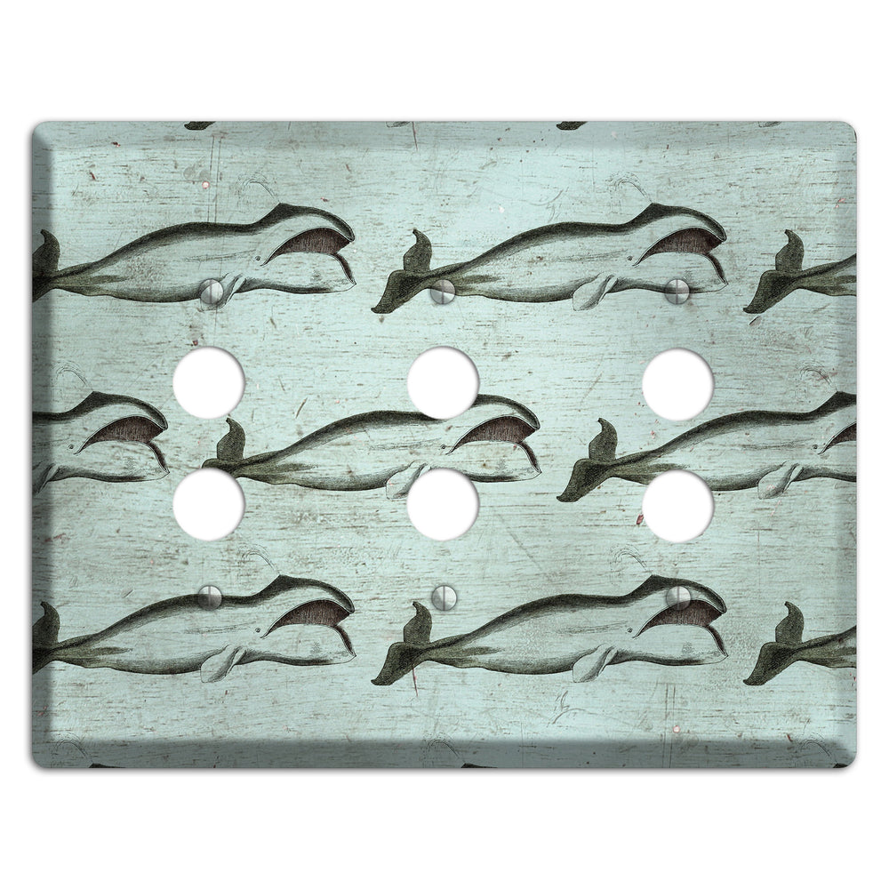 Whale Watch 3 Pushbutton Wallplate
