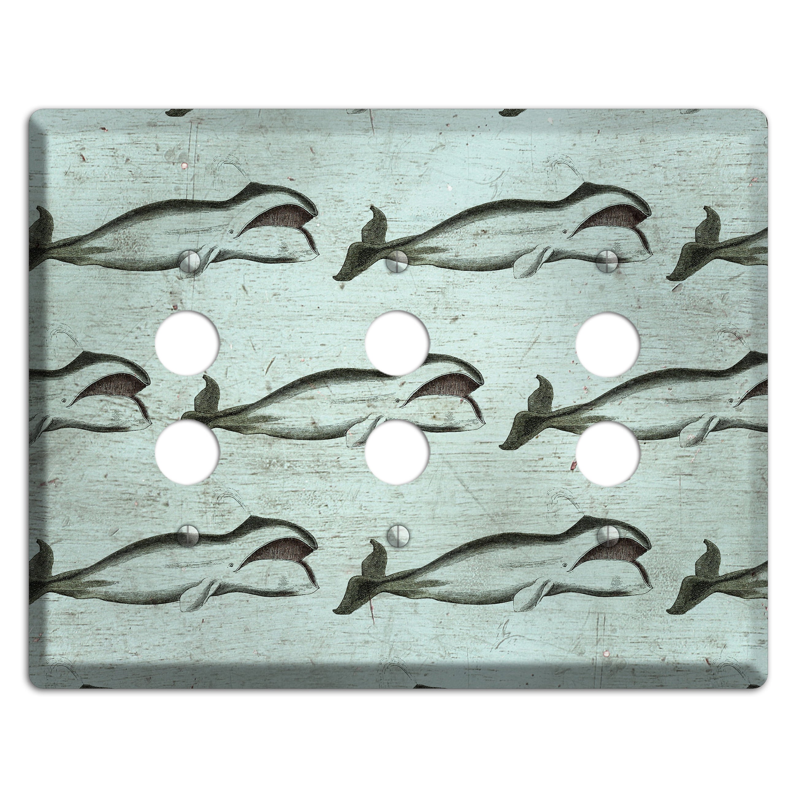 Whale Watch 3 Pushbutton Wallplate