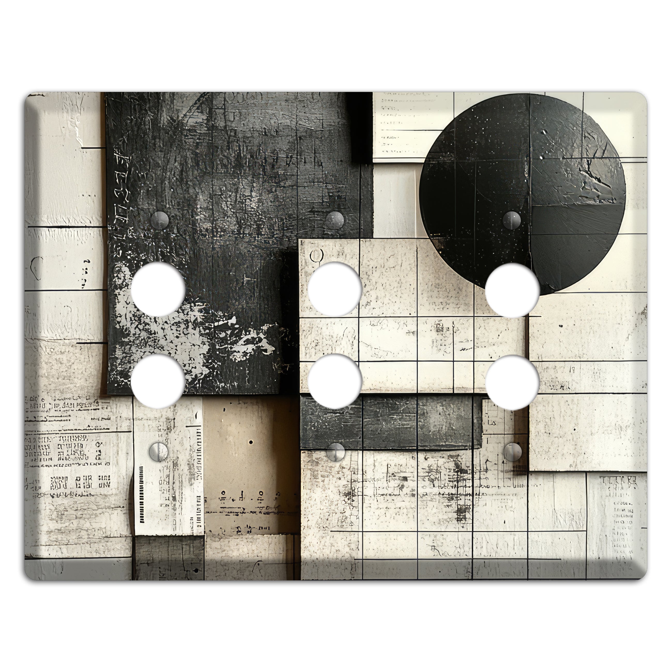 Lunar Grid Archive 3 Pushbutton Wallplate