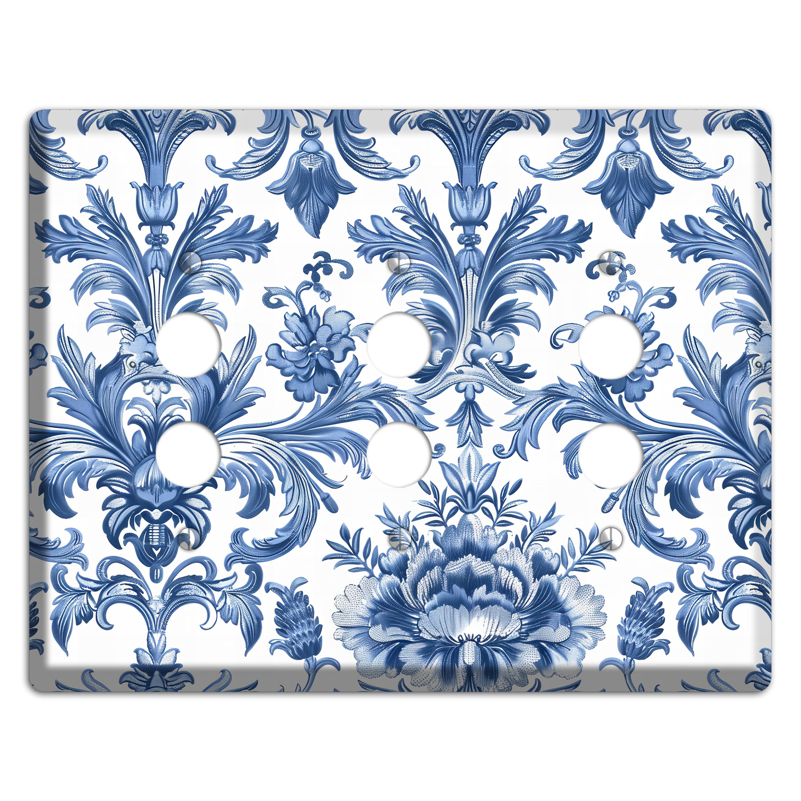 Porcelain Garden Reverie 3 Pushbutton Wallplate