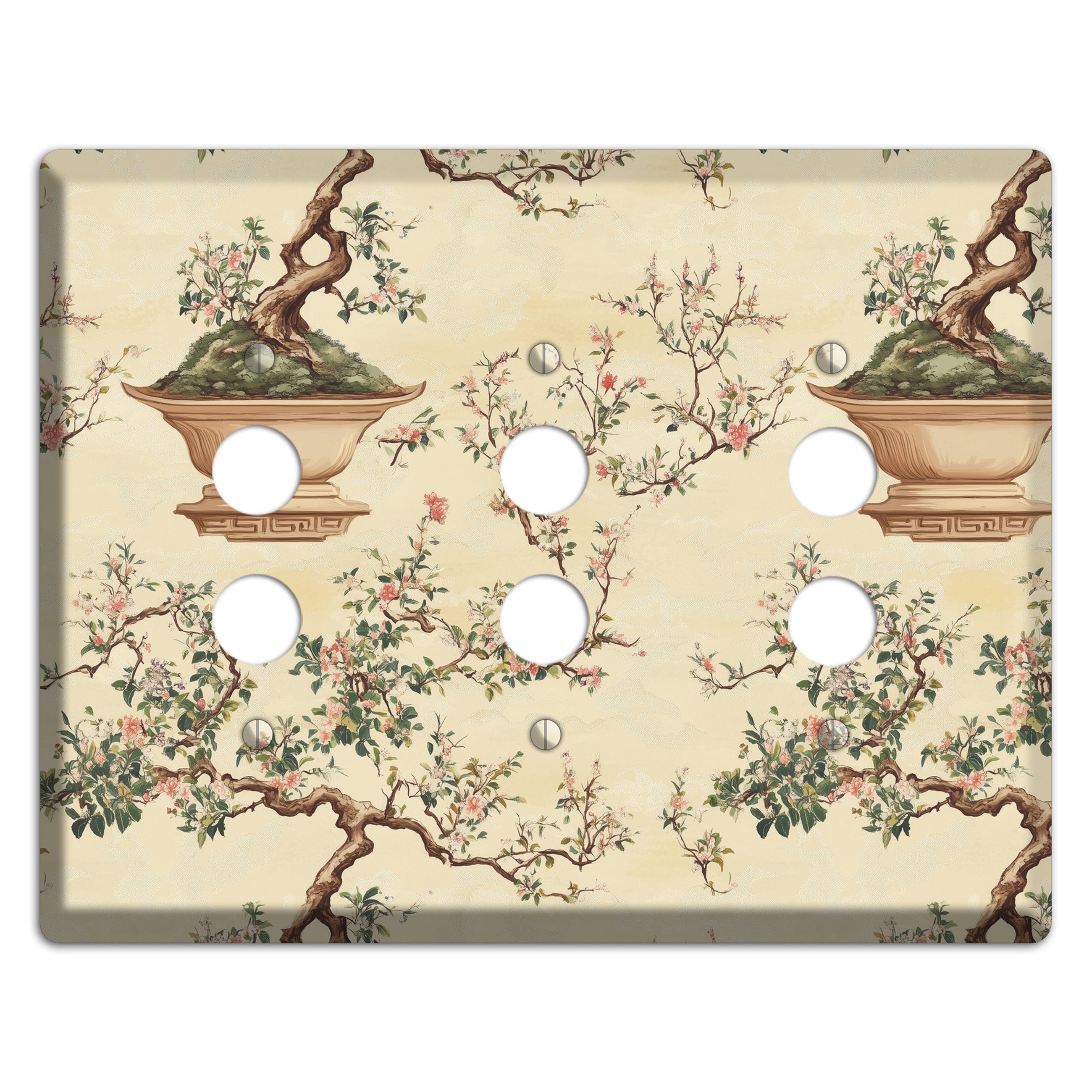 Bonsai & Blossom 3 Pushbutton Wallplate