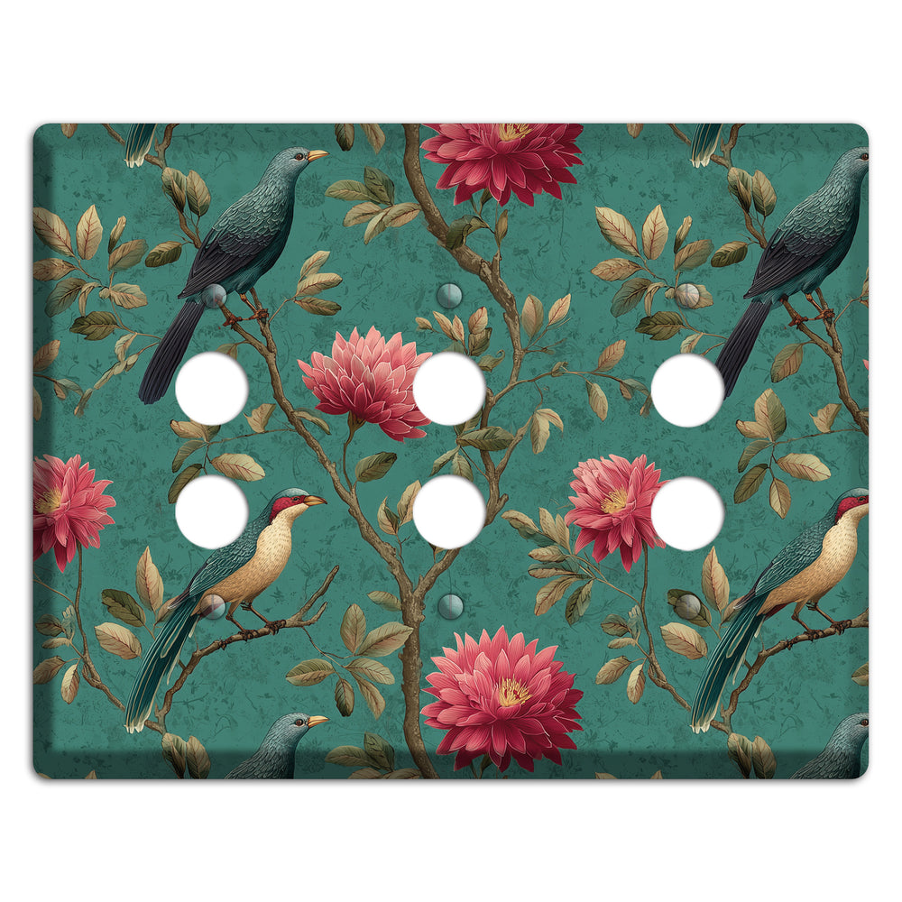 Crimson Perch 3 Pushbutton Wallplate
