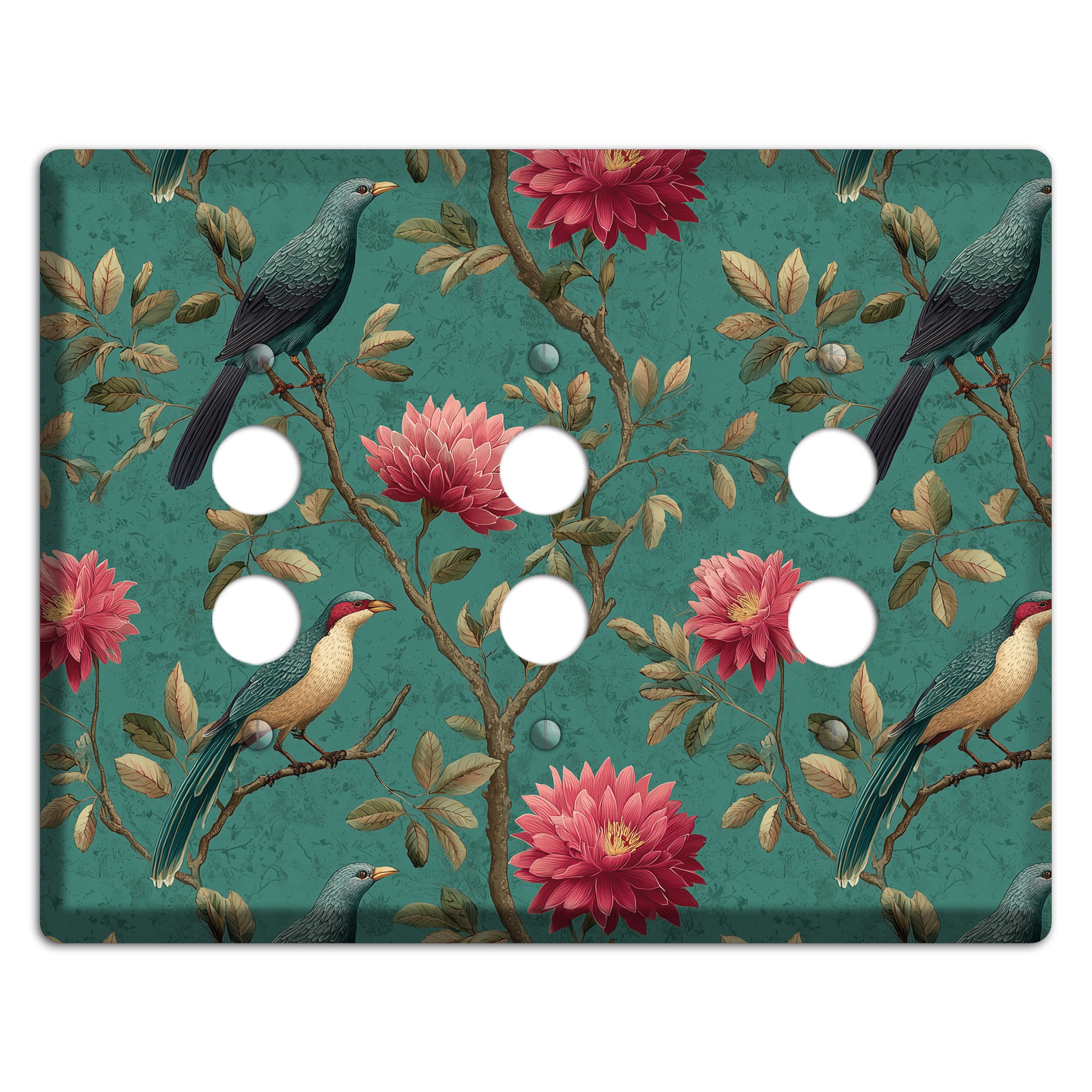Crimson Perch 3 Pushbutton Wallplate