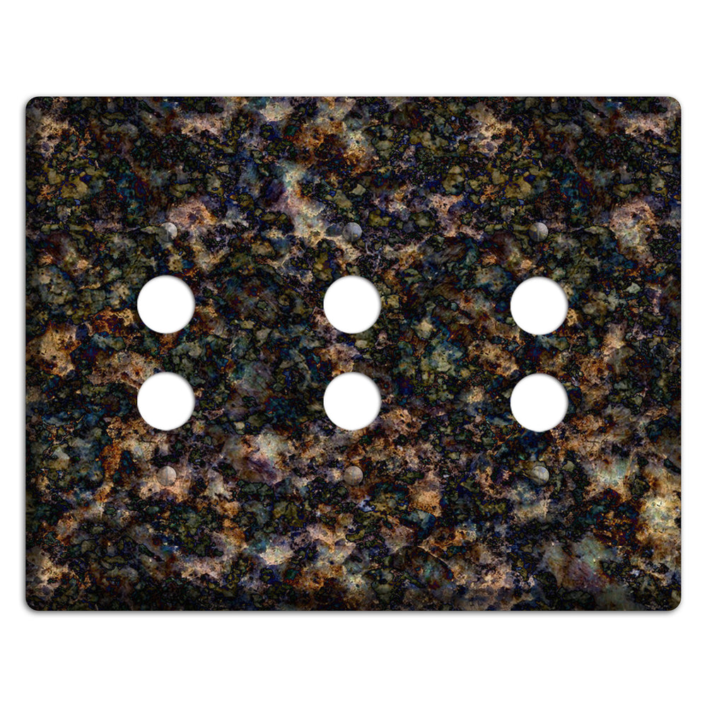Volga Blue Granite 3 Pushbutton Wallplate