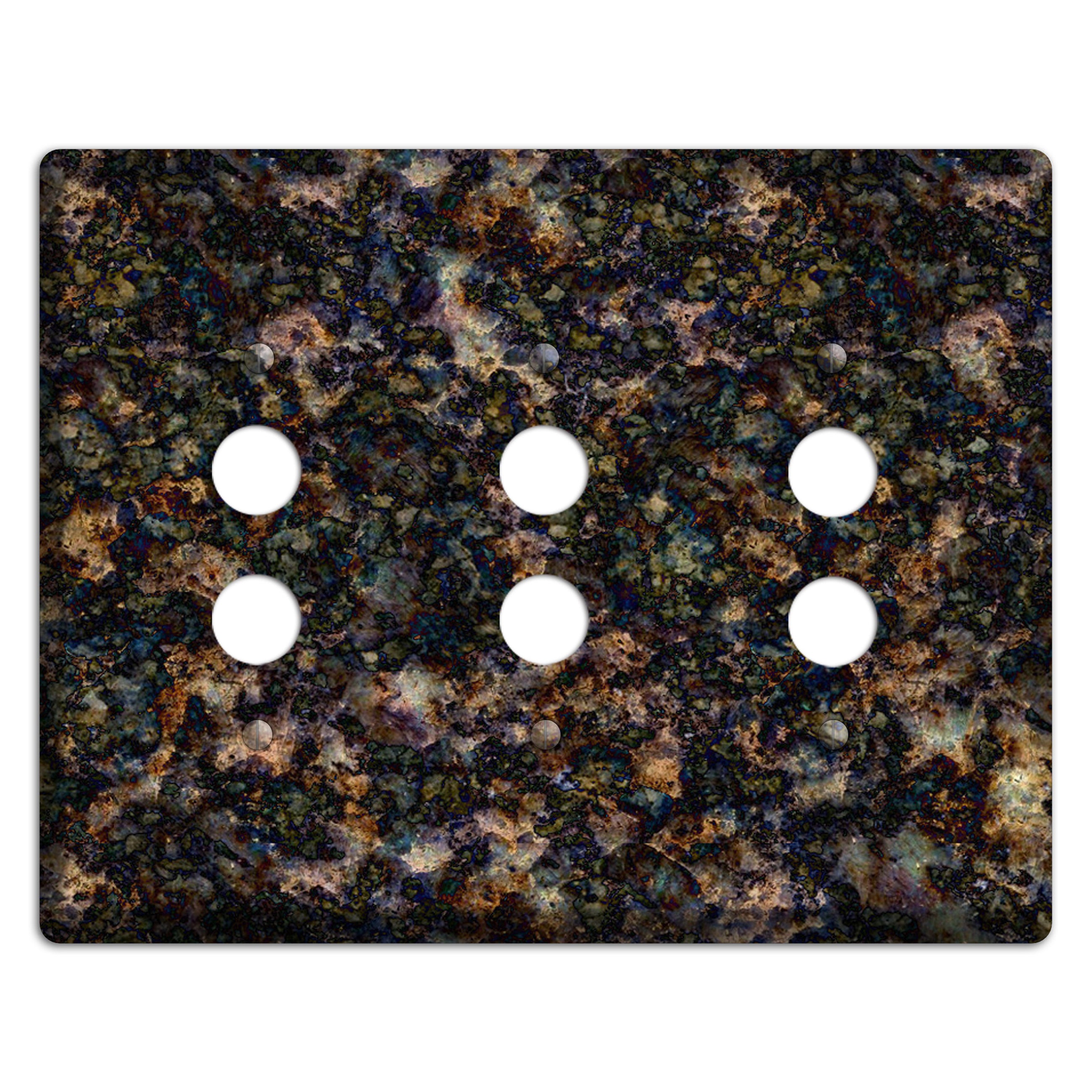 Volga Blue Granite 3 Pushbutton Wallplate