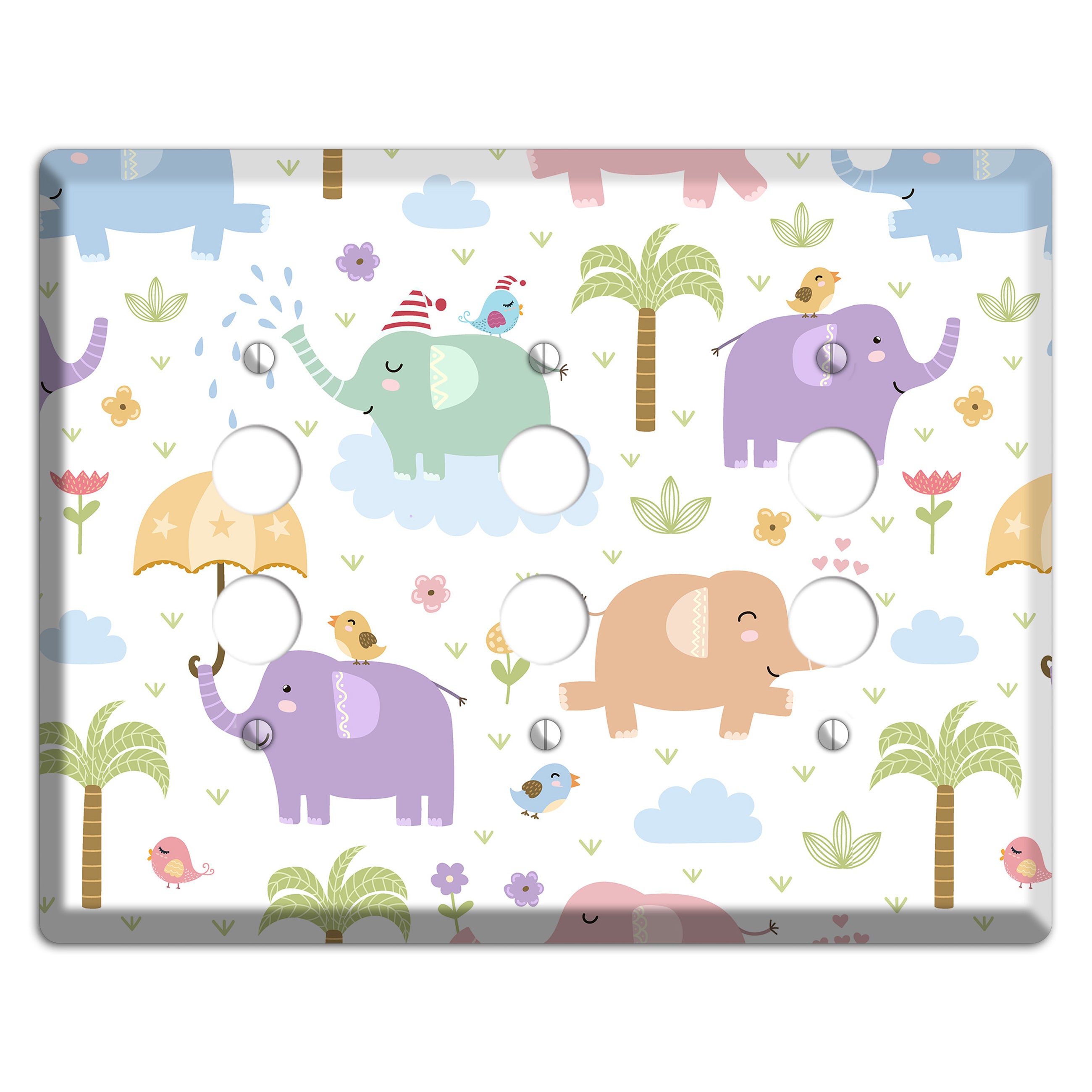 Elephant Dreams 3 Pushbutton Wallplate
