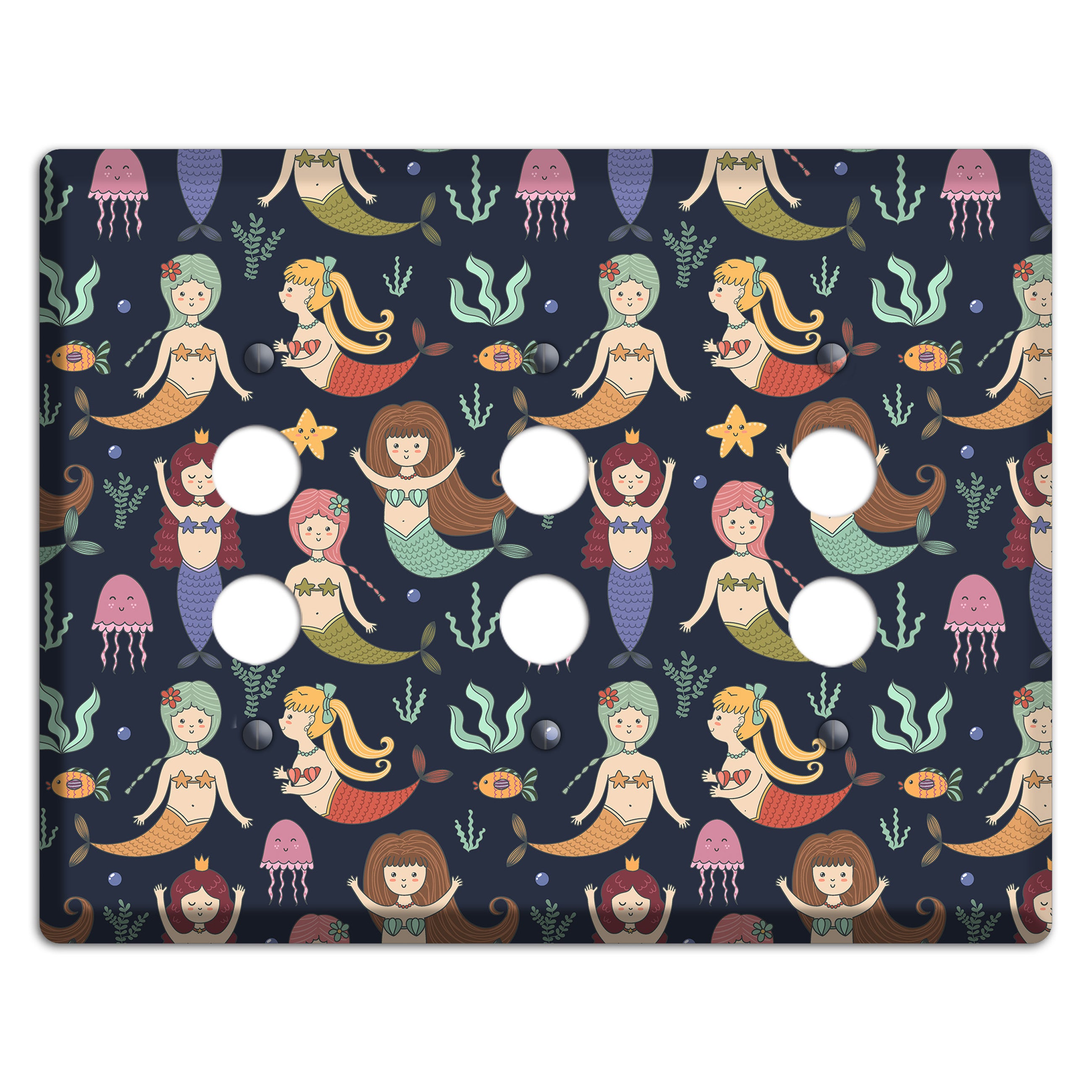 Mermaid Lagoon Party 3 Pushbutton Wallplate