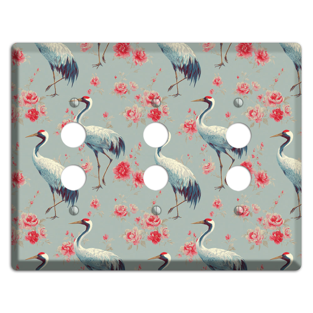 Rose Mist Vigil 3 Pushbutton Wallplate