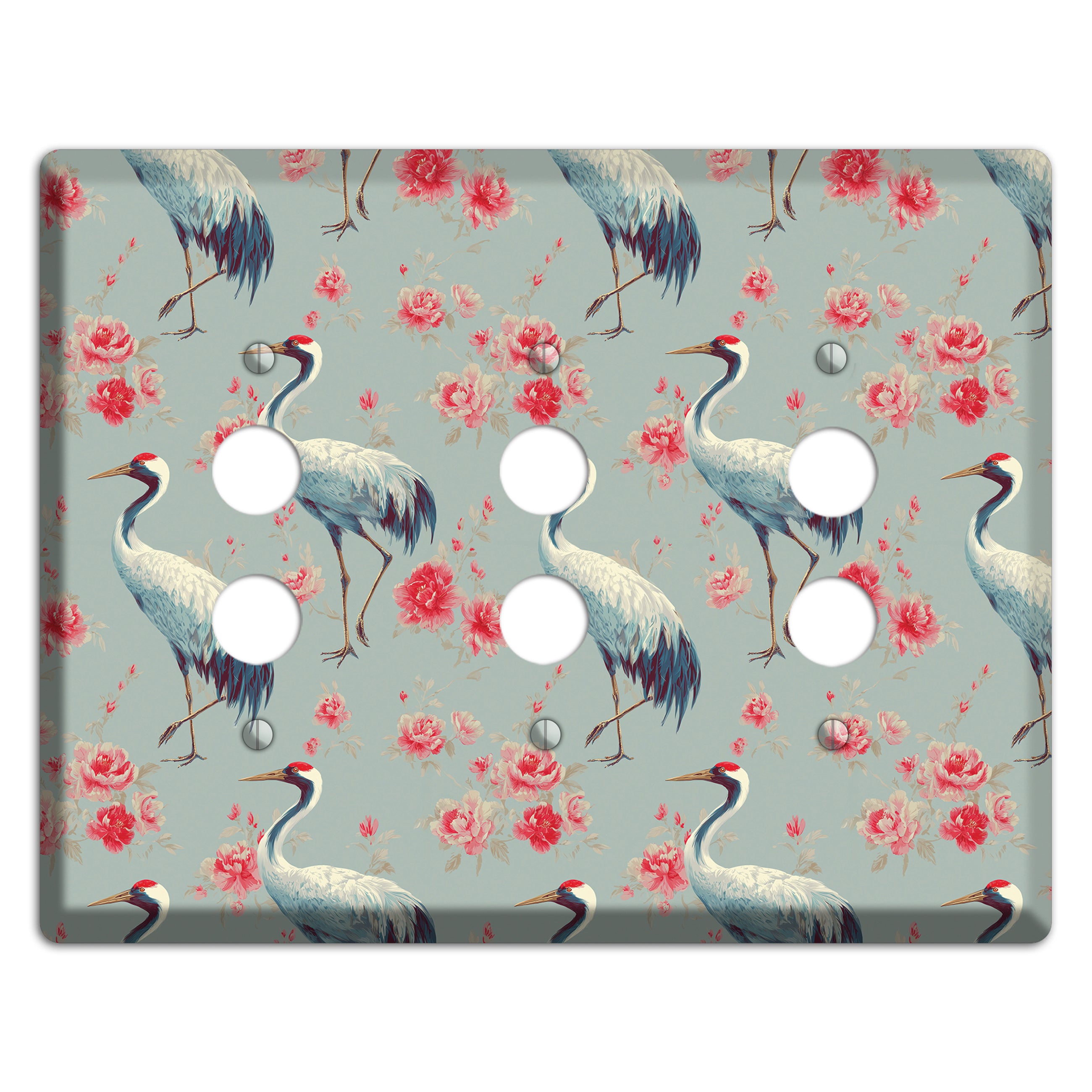 Rose Mist Vigil 3 Pushbutton Wallplate