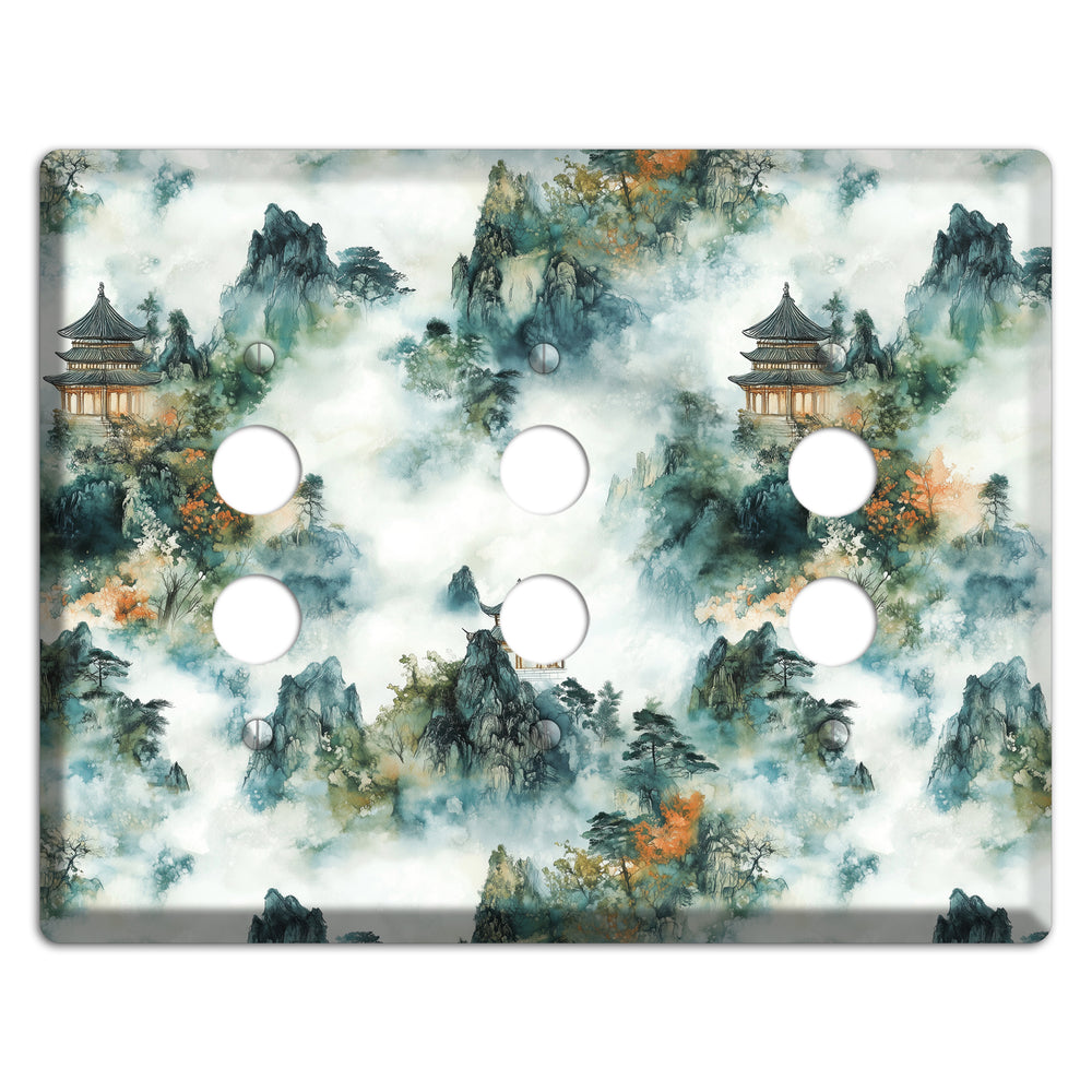 Pavilions in the Mist 3 Pushbutton Wallplate