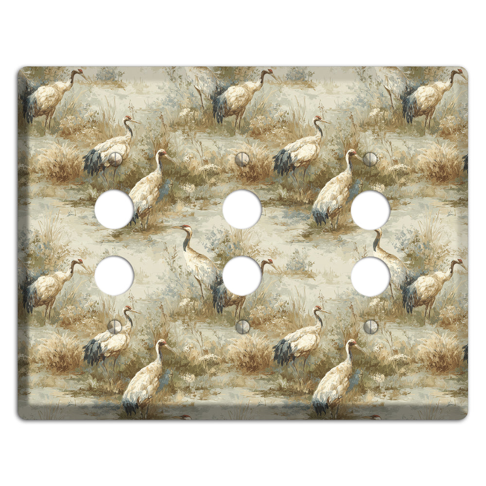 Marshland Crane Reverie 3 Pushbutton Wallplate