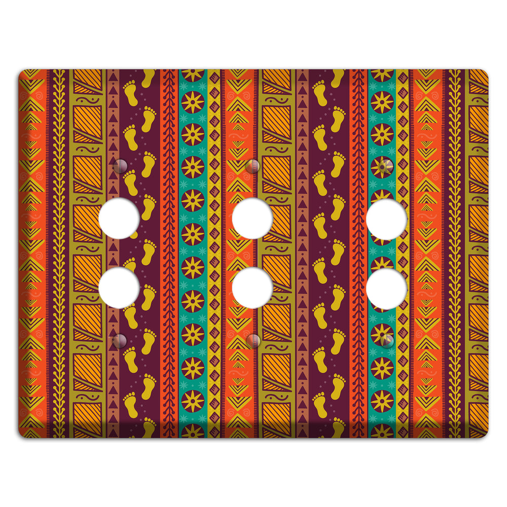 Tribal Footsteps 3 Pushbutton Wallplate