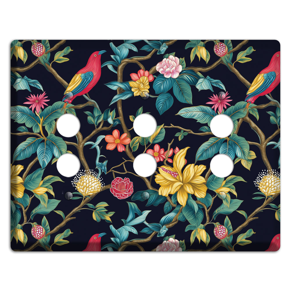 Scarlet Perch 3 Pushbutton Wallplate