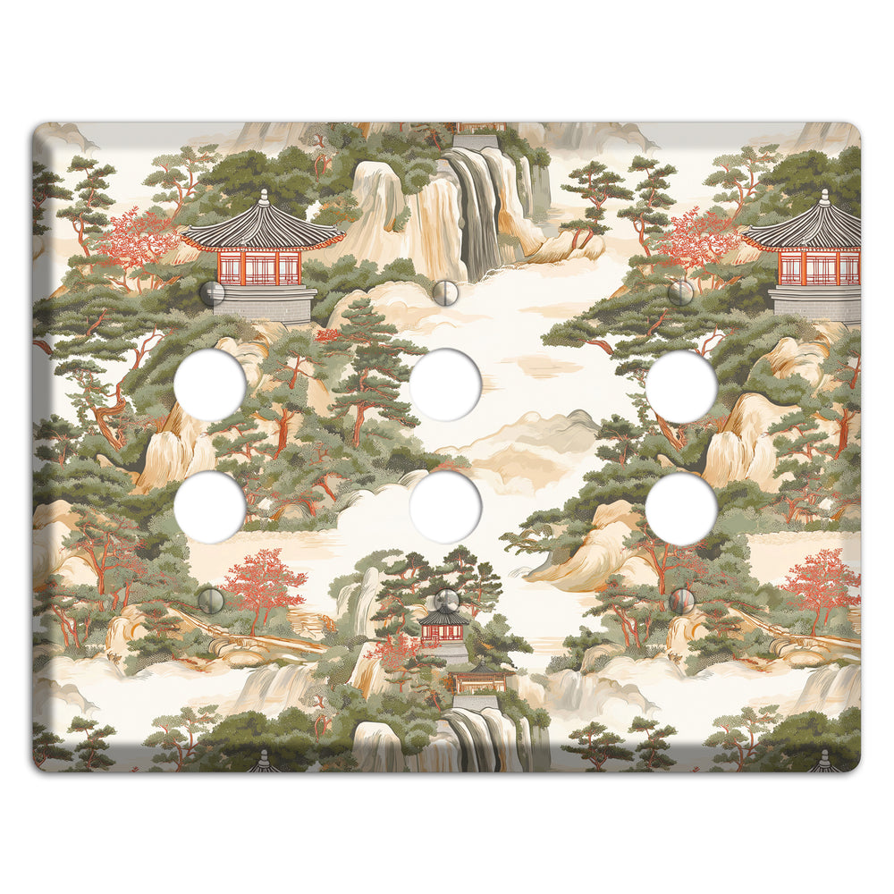 Mountain Pavilion Mist 3 Pushbutton Wallplate