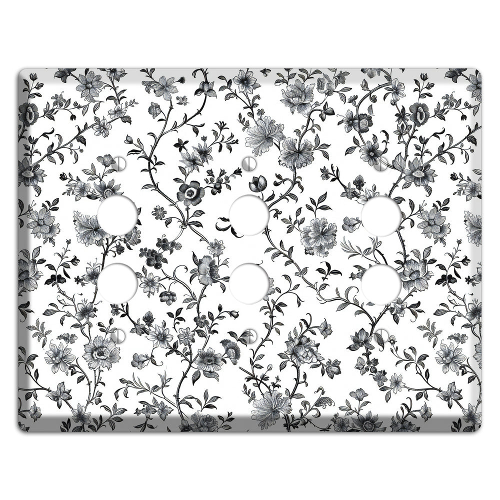 Ink & Ivory Thicket 3 Pushbutton Wallplate