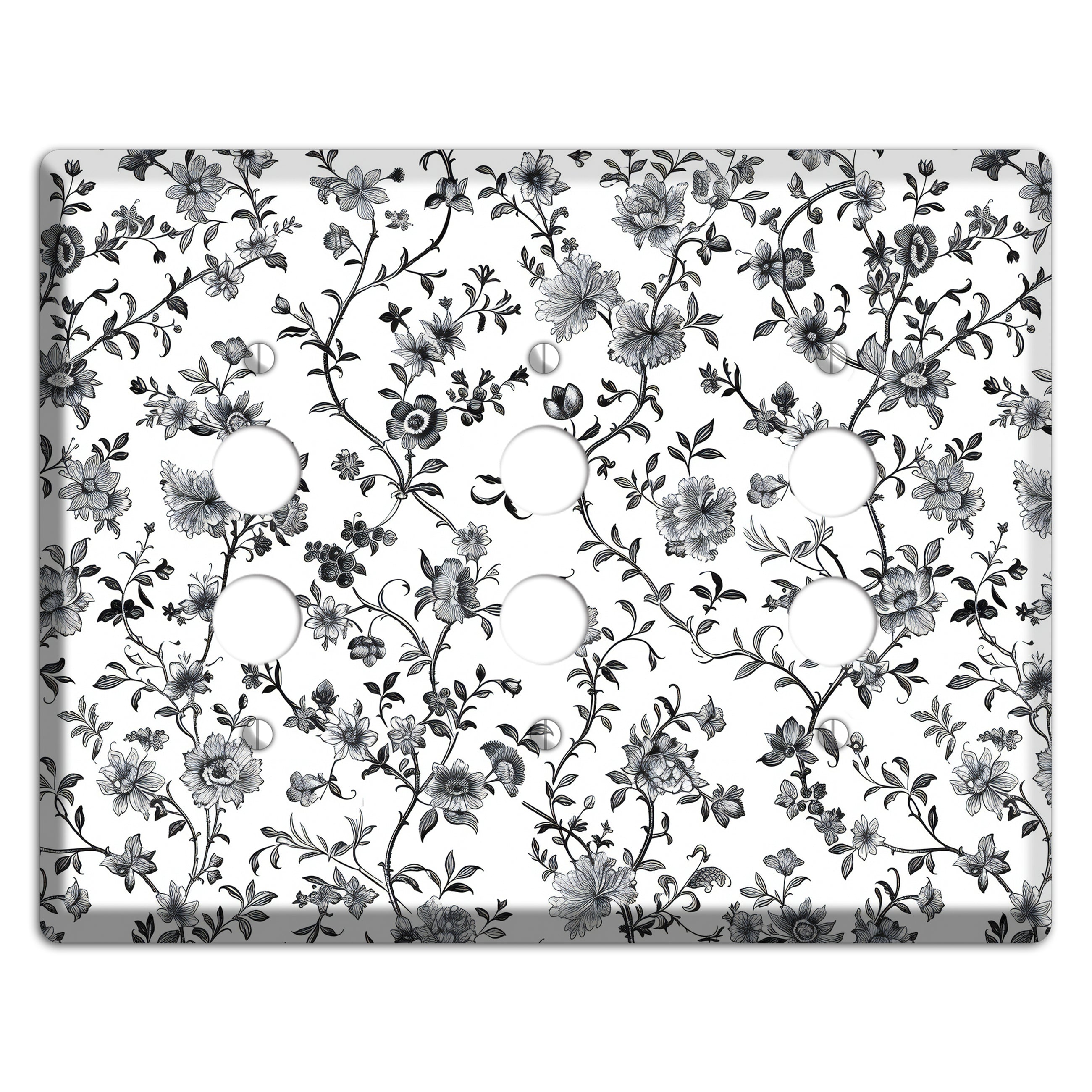 Ink & Ivory Thicket 3 Pushbutton Wallplate