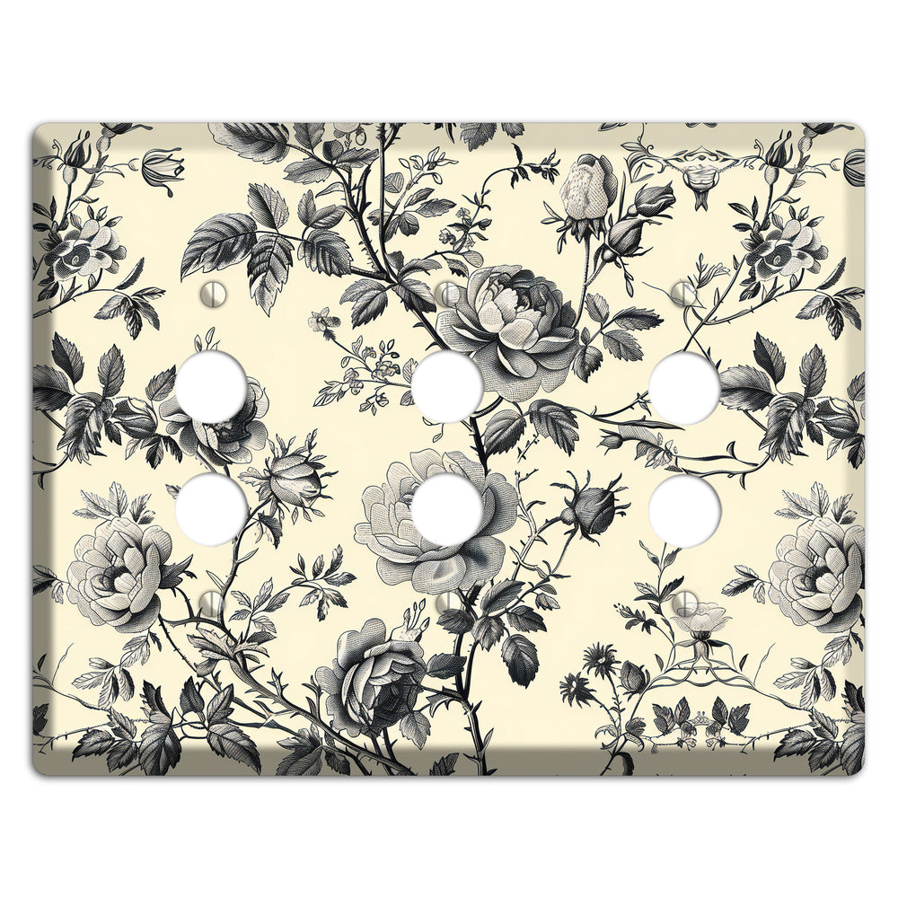 Thorned Reverie 3 Pushbutton Wallplate
