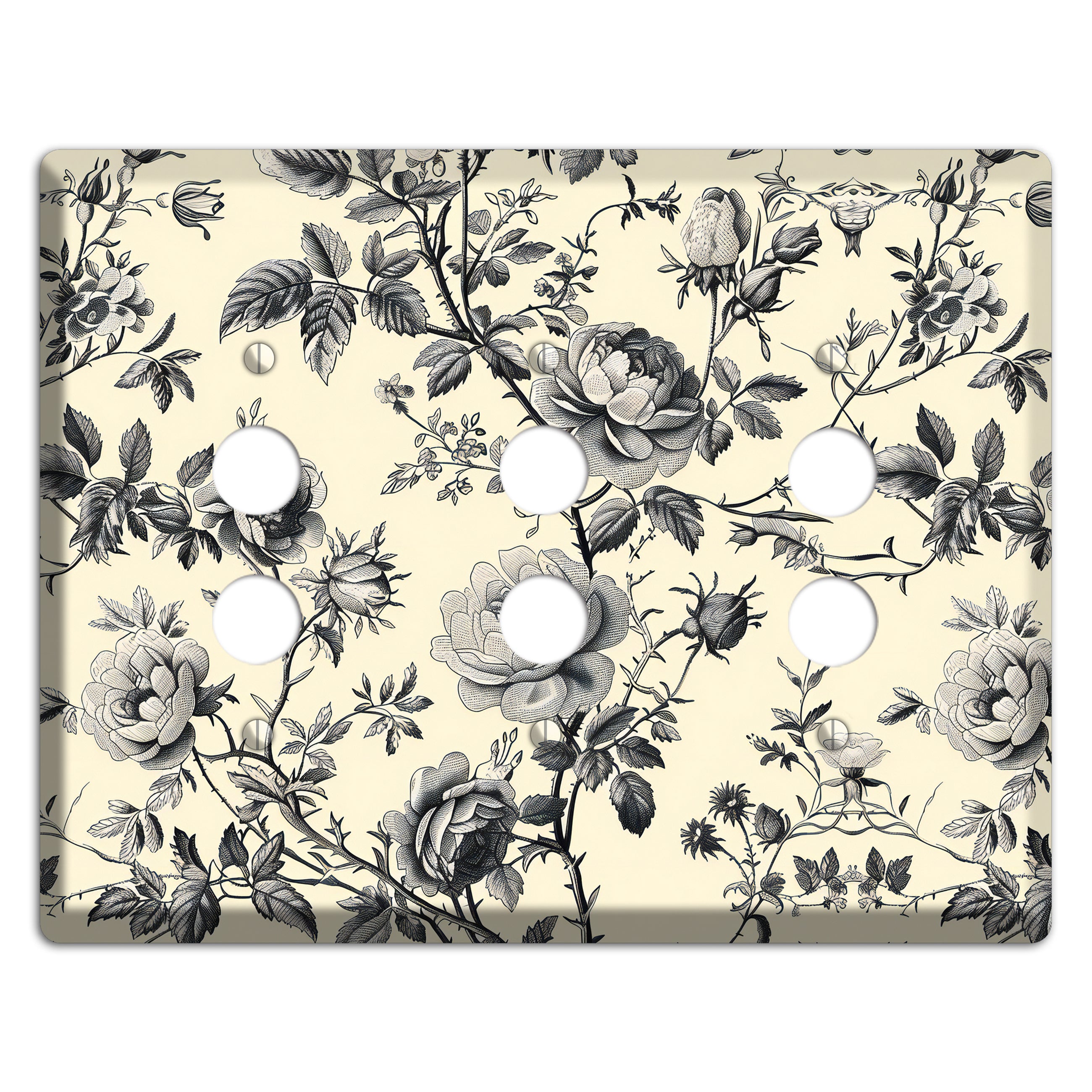 Thorned Reverie 3 Pushbutton Wallplate