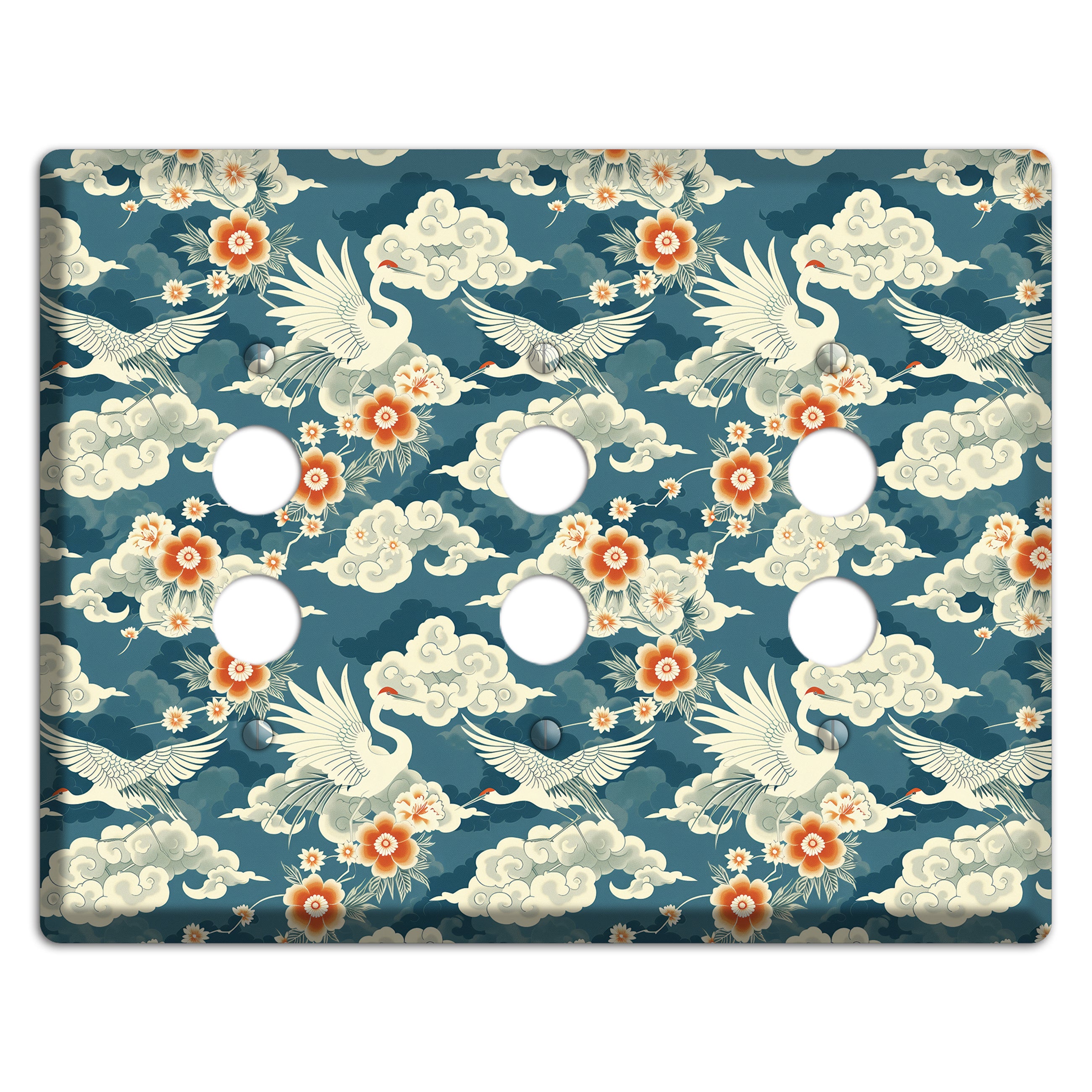 Teal Crane Ascendant 3 Pushbutton Wallplate