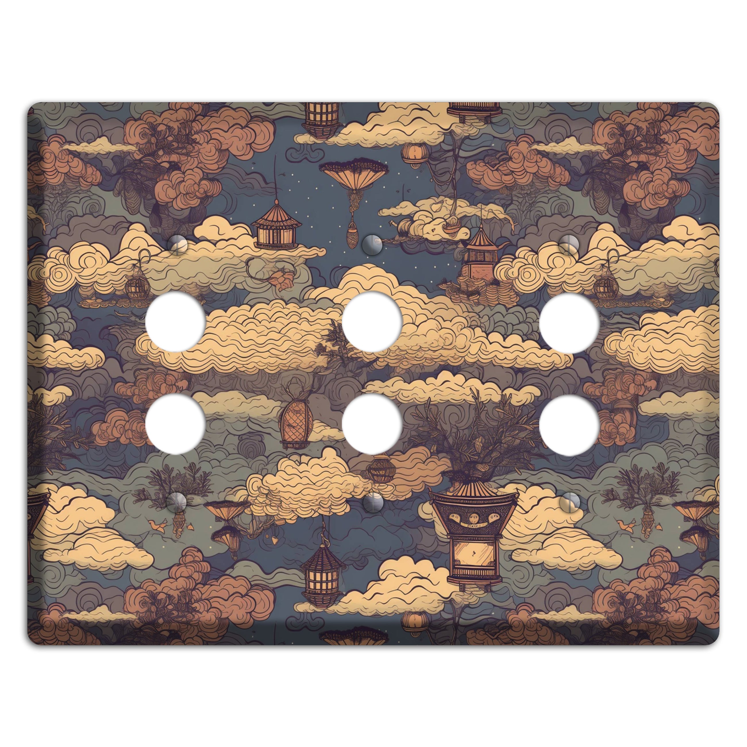 Lantern Sky Realm 3 Pushbutton Wallplate