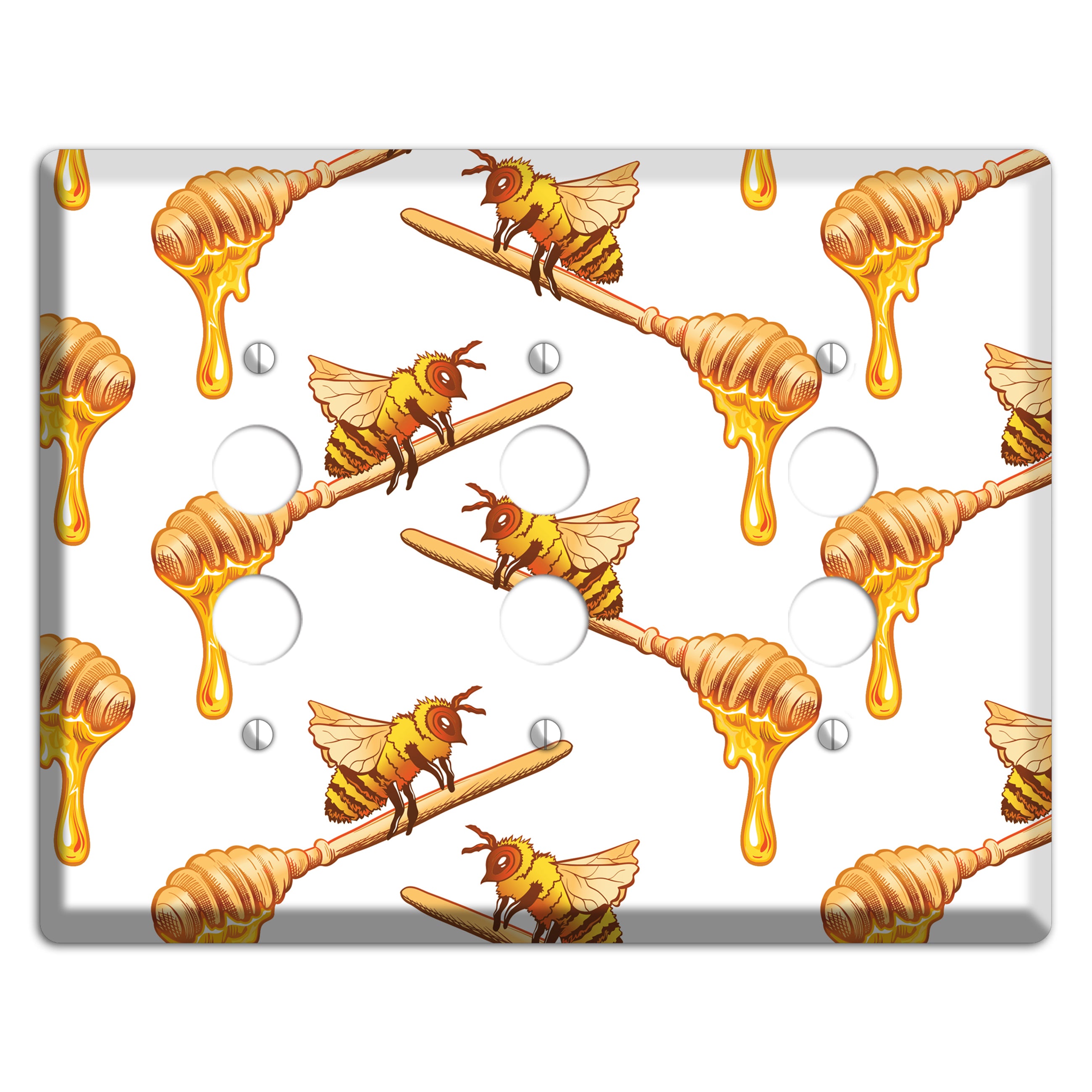 Honey Dipper Scatter 3 Pushbutton Wallplate