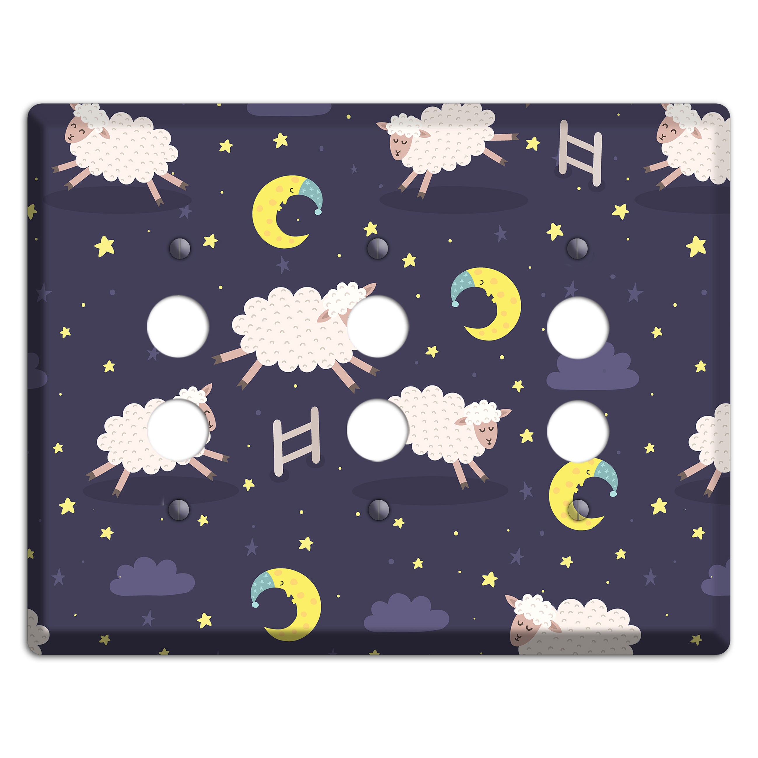 Counting Sheep 3 Pushbutton Wallplate