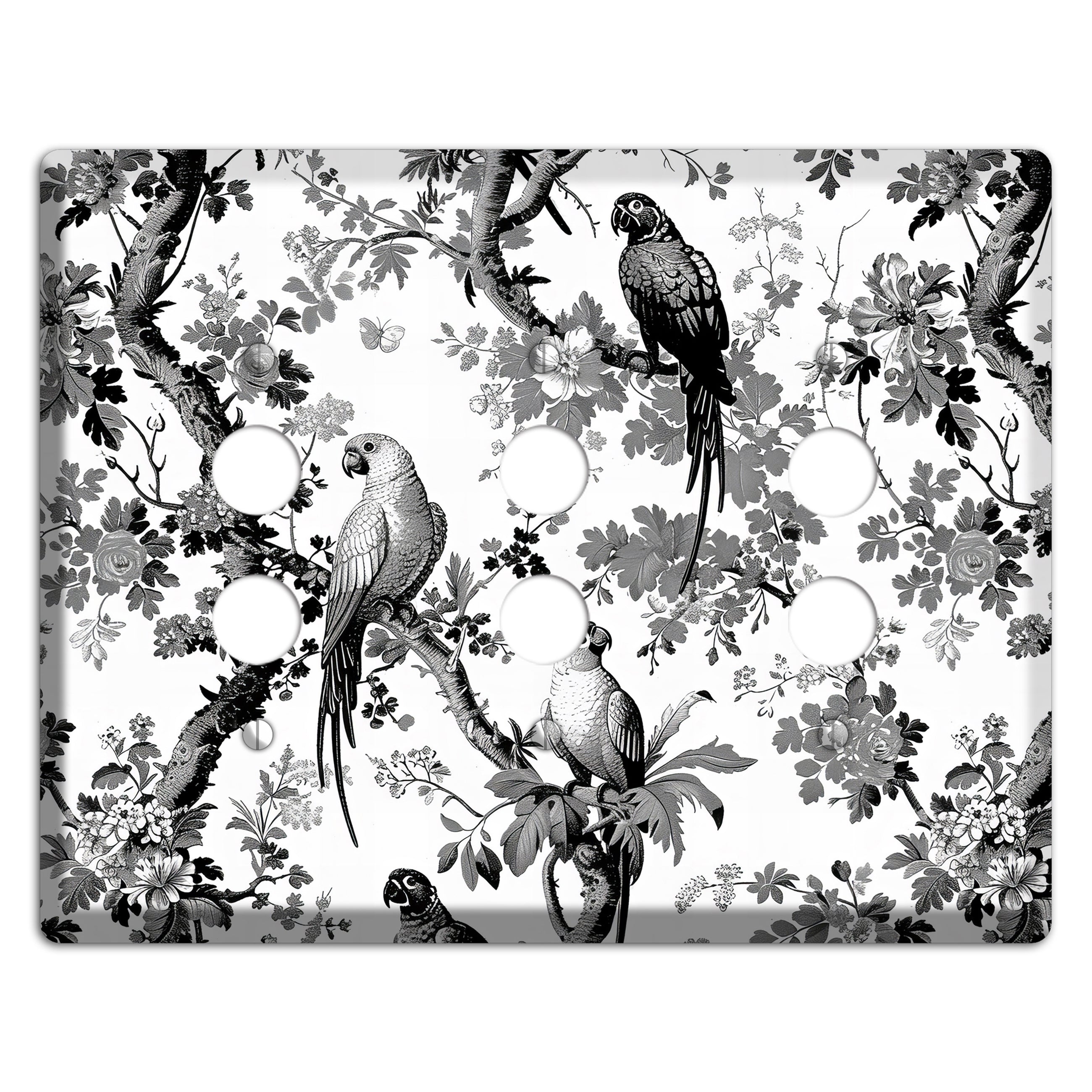 Parlor of Parrots 3 Pushbutton Wallplate
