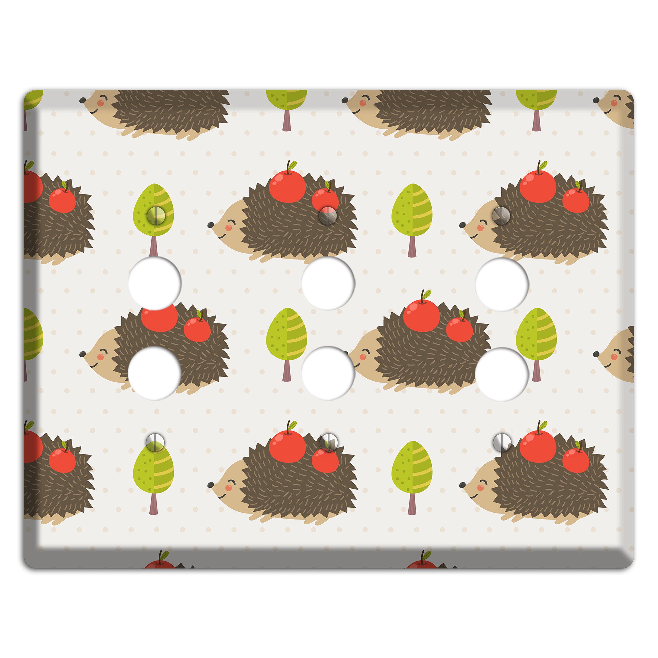 Hedgehog Harvest 3 Pushbutton Wallplate