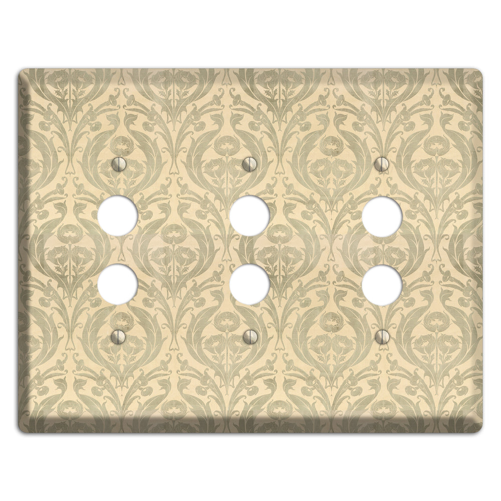 Whispered Thistle 3 Pushbutton Wallplate
