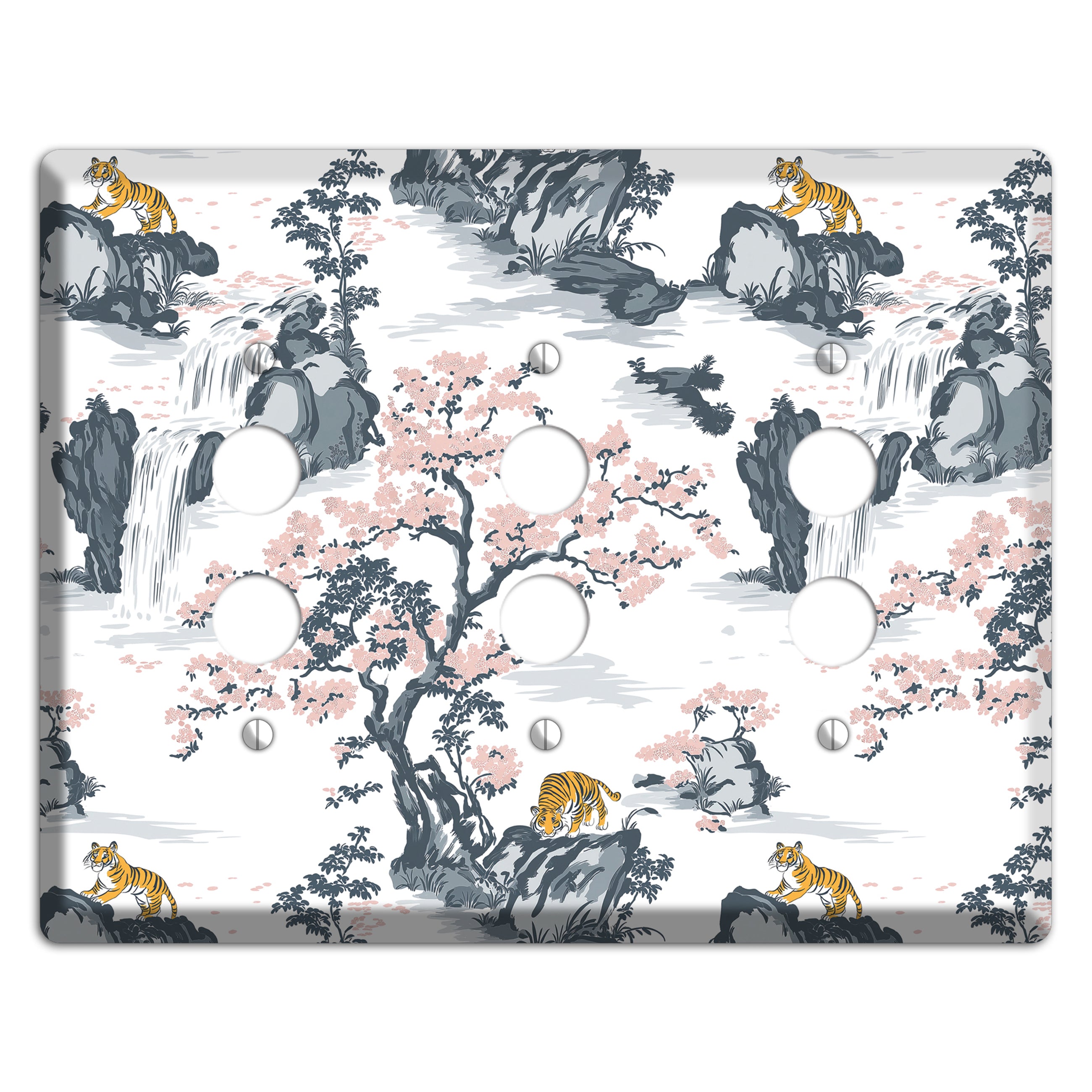 Tiger's Mountain Vigil 3 Pushbutton Wallplate