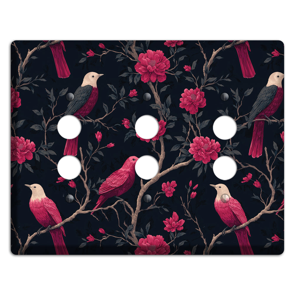 Crimson Perch 3 Pushbutton Wallplate