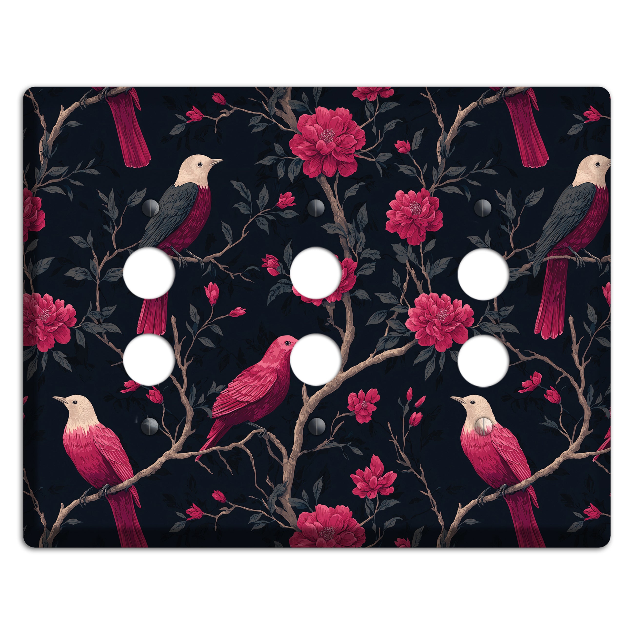 Crimson Perch 3 Pushbutton Wallplate