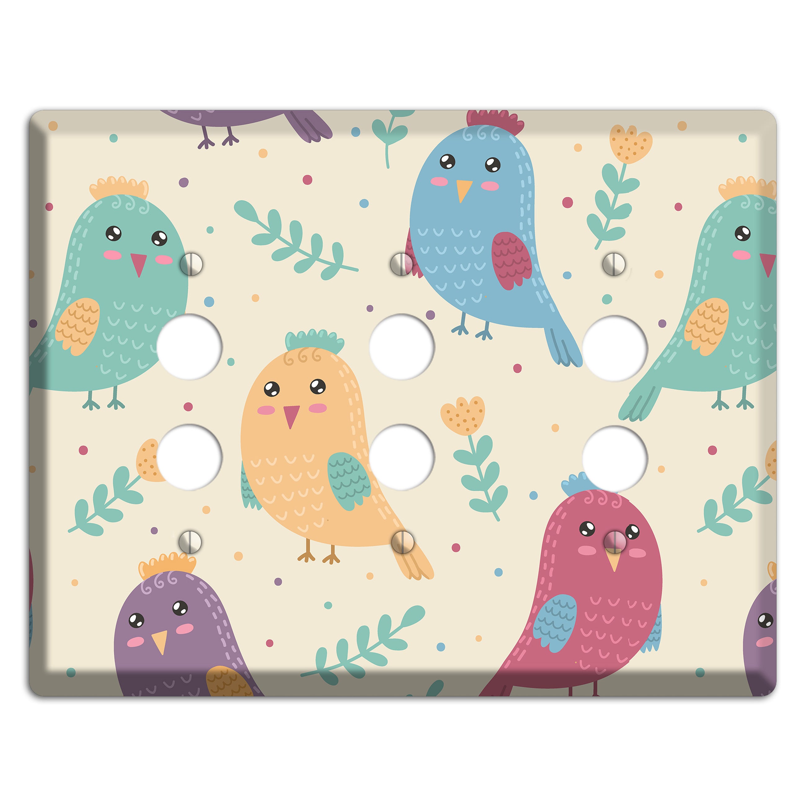 Jungle Giggles (Light) 3 Pushbutton Wallplate